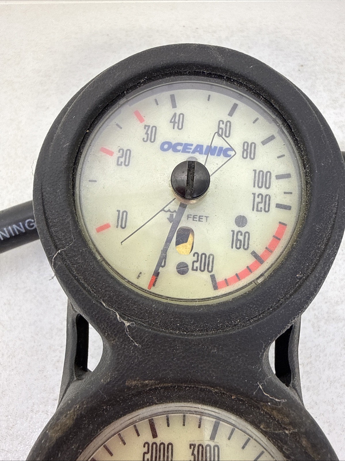 Oceanic 5000 PSI SPG Submersible Pressure Gauge + Thermometer & 200ft Depth Puck
