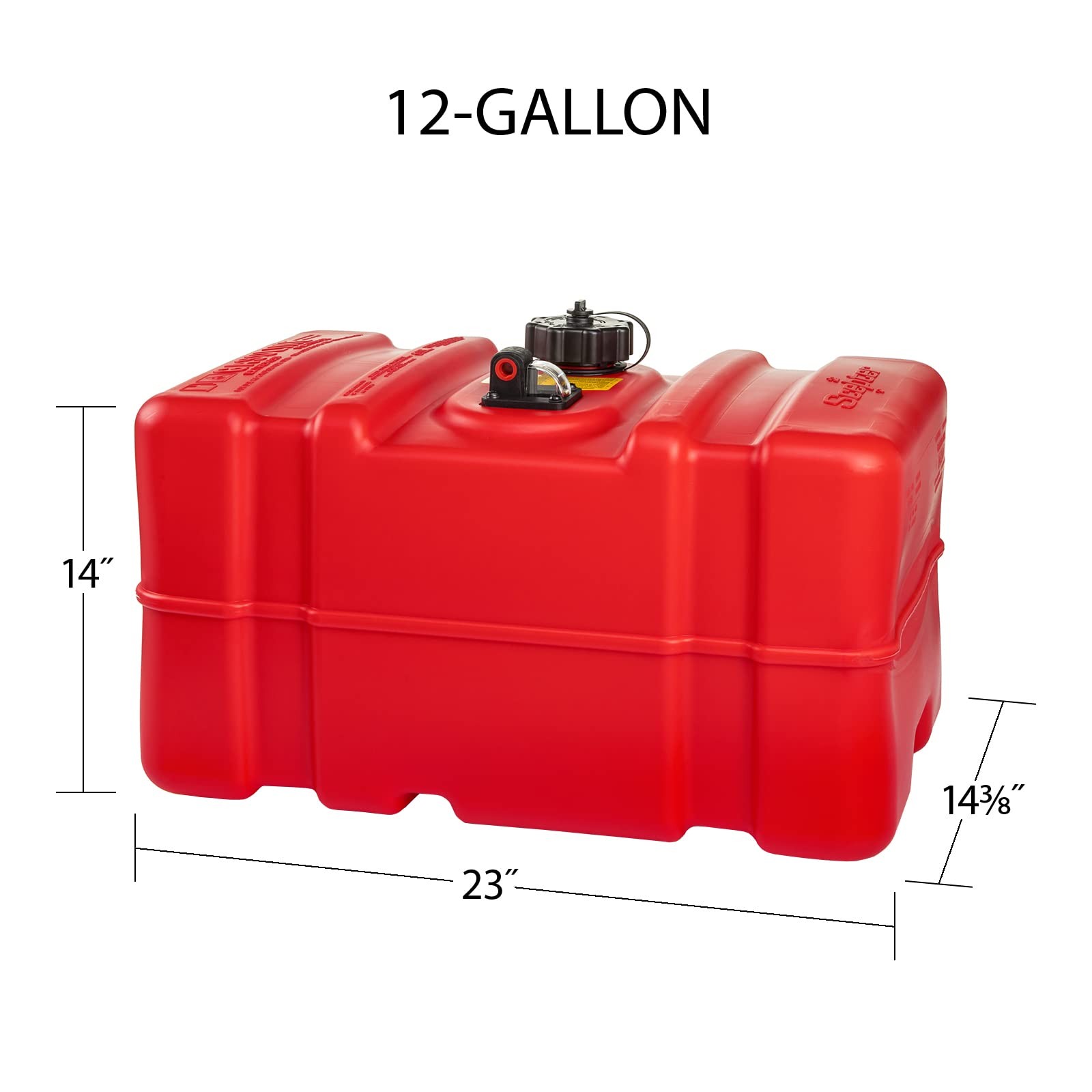 08668 Rectangular 12 Gallon Marine Fuel Tank For Outboard Engine Boats 23inches