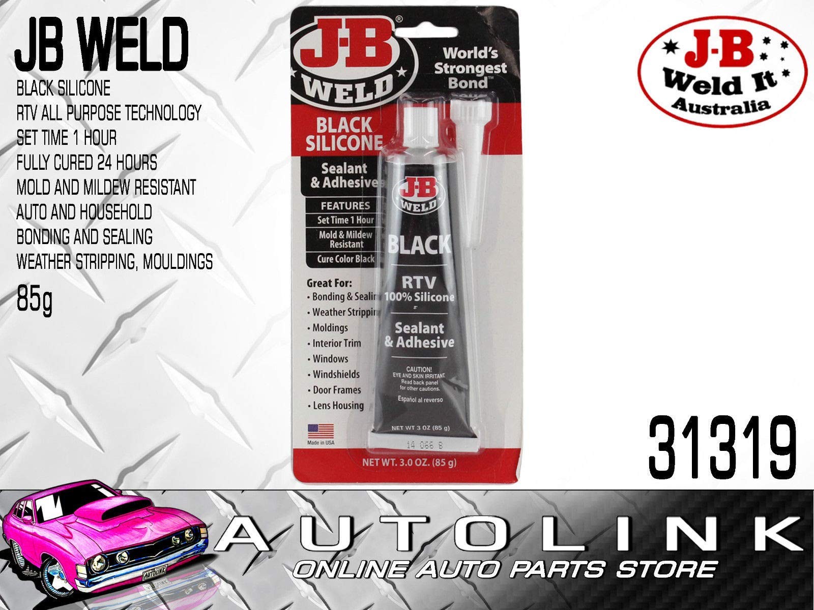 J-B Weld 31319 Black RTV Silicone Sealant and 3 Ounce (Pack of 1),