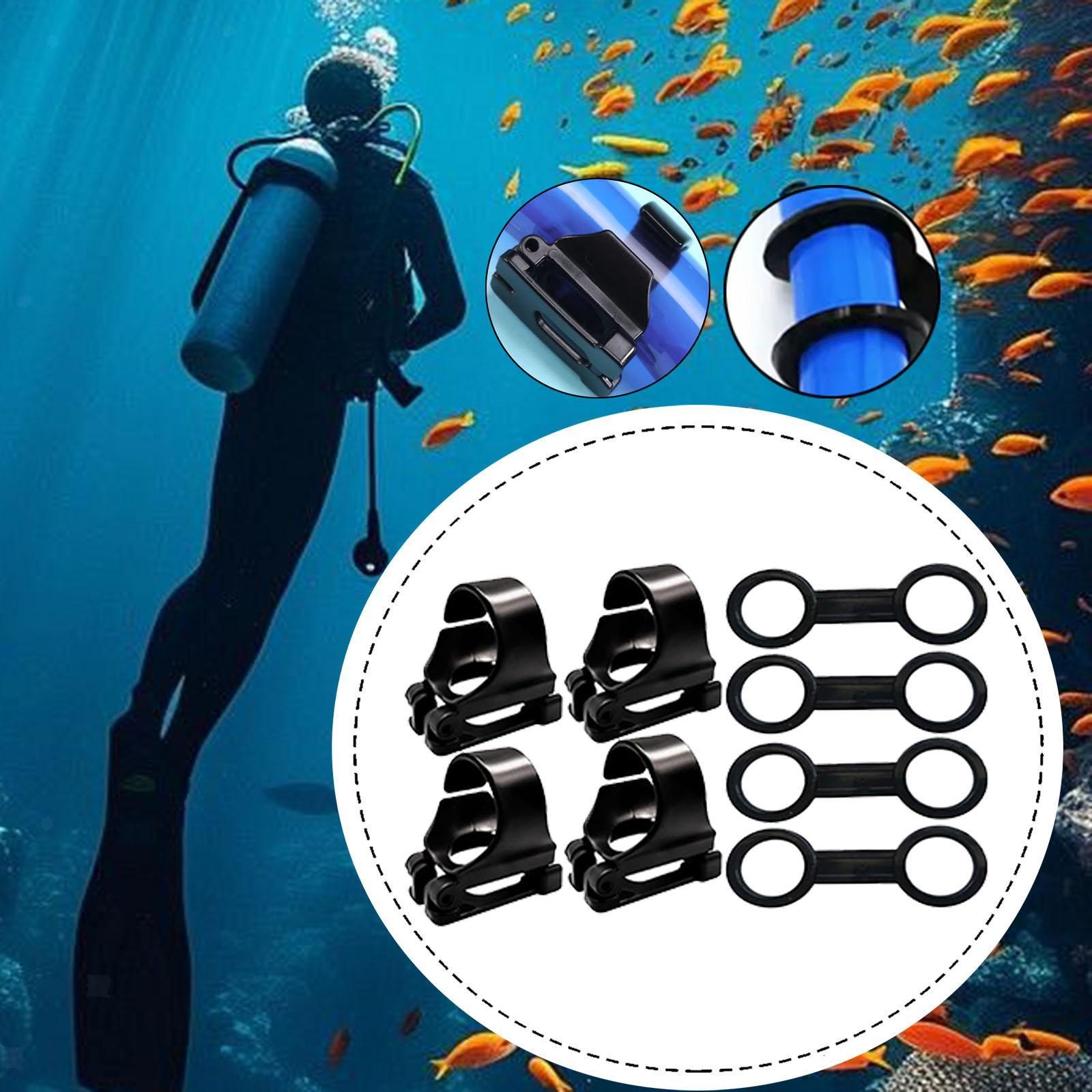 8x Scuba Diving Clips Silicone Snorkel Mask Strap Keepers Lightweight