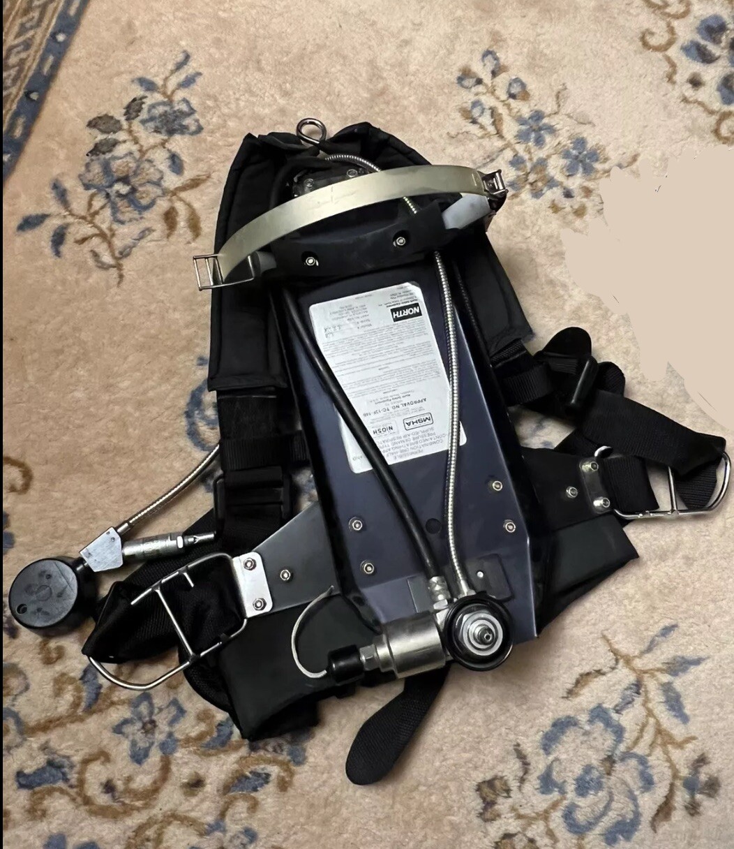Vtg North Self-Contained Breathing Apparatus Scuba Gear Metal Backplate Harness
