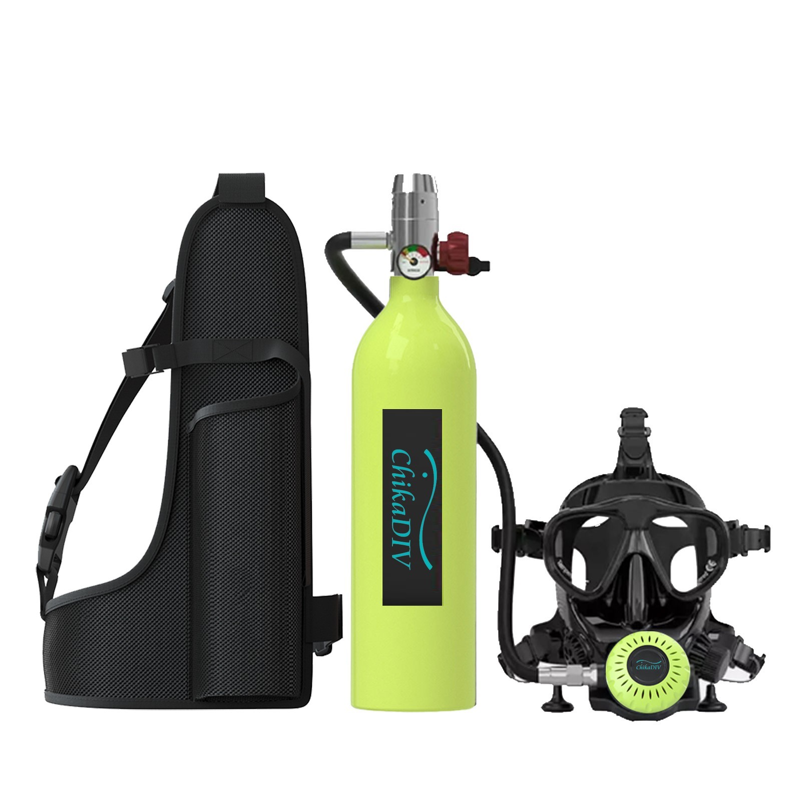 1L Scuba Tank Lung Tank Diving Tank,with Full Face Mask,3000PSI,15-20Min