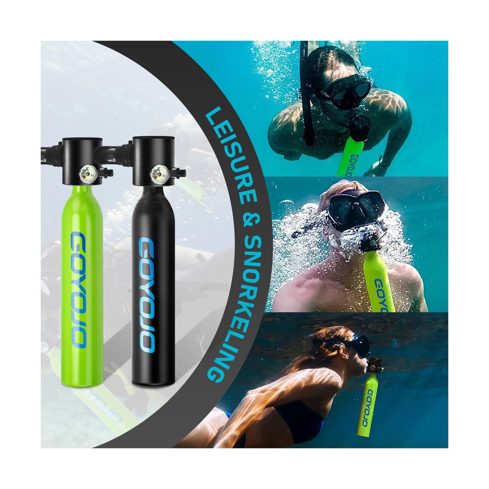 GOYOJO 0.5L Mini Scuba Tank with Pump, Portable Diving Tank, Lung Tank Kits w…