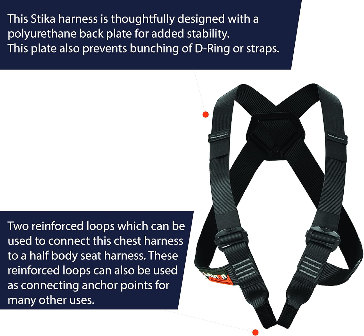 Chest Harness Stika – (5,000 LBS Rated) Heavy Duty Chest Harness for Hiking, Tre