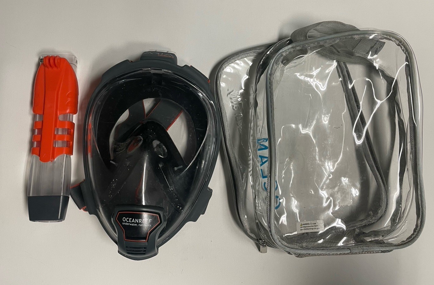 Ocean Reef ARIA QR+ Snorkeling Mask w/ Camera Holder Size L Orange Black H2