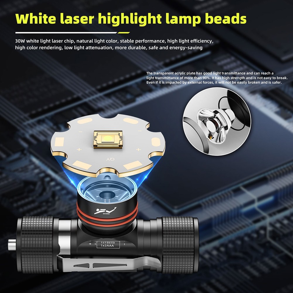Scuba Diving Light Underwater Diving Headlamp IPX8 Underwater 40M High Quality
