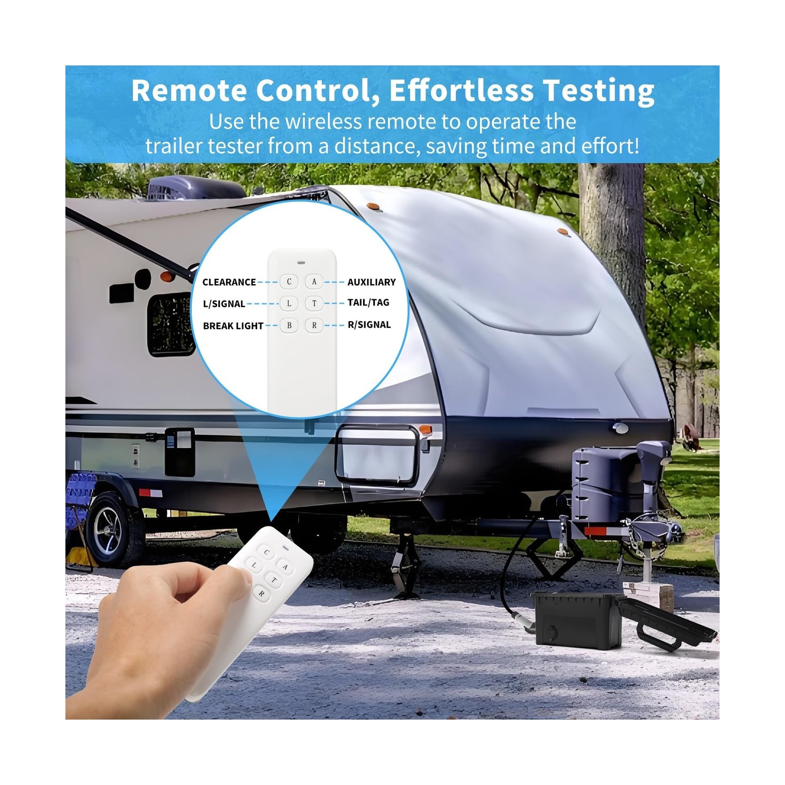 Trailer Light Tester Box with 12V 10Ah Battery and IP68 Waterproof Carrying C…