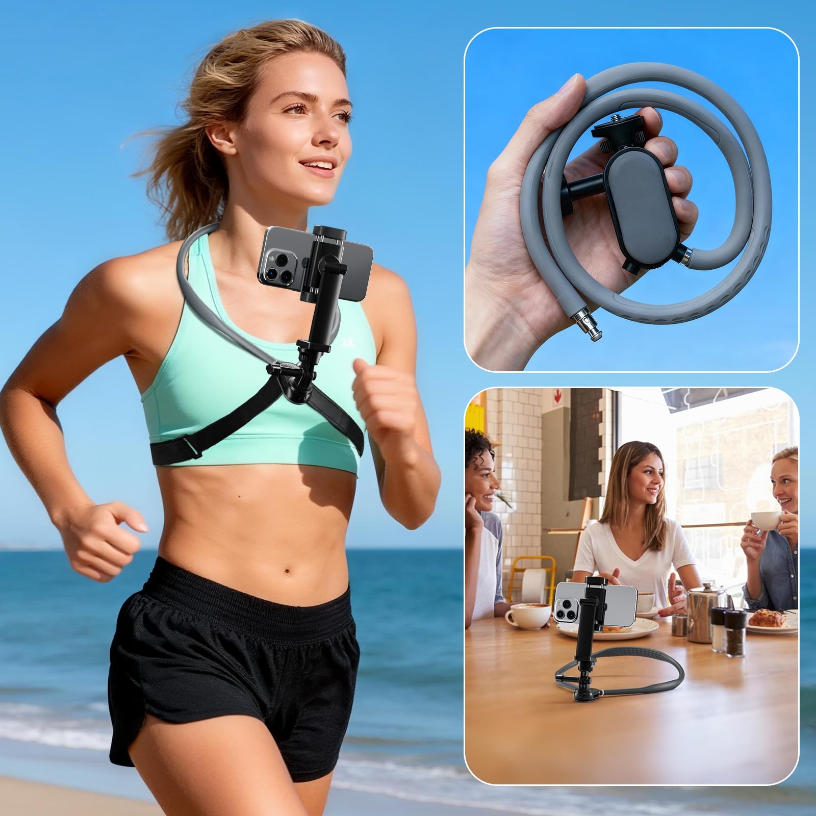 Hamillar Camera Phone Chest Neck Mount Holder for Video +