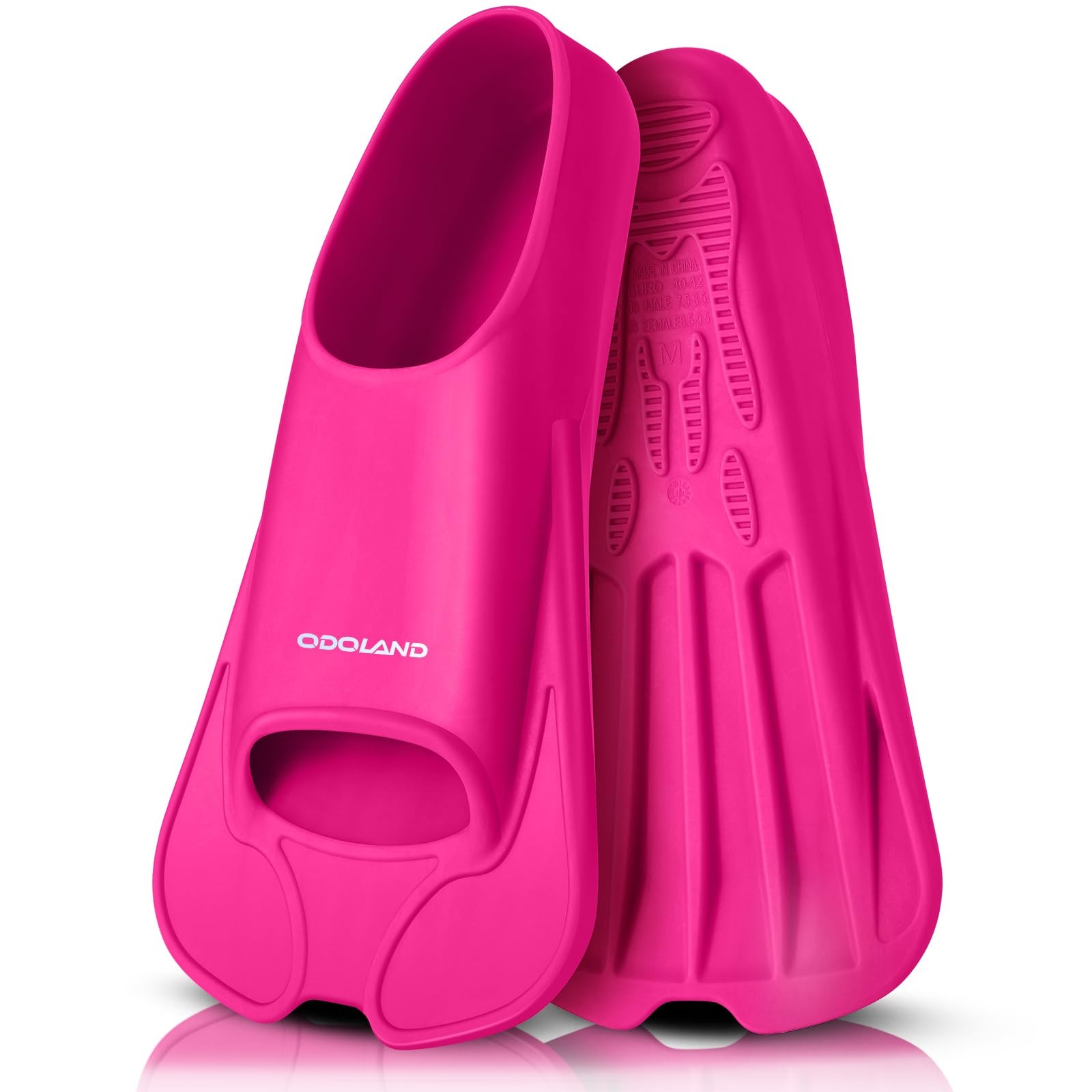 Odoland Snorkel Fins, Diving Fins S(US Male 5.5-7 US Female 6.5-8), Rose Pink