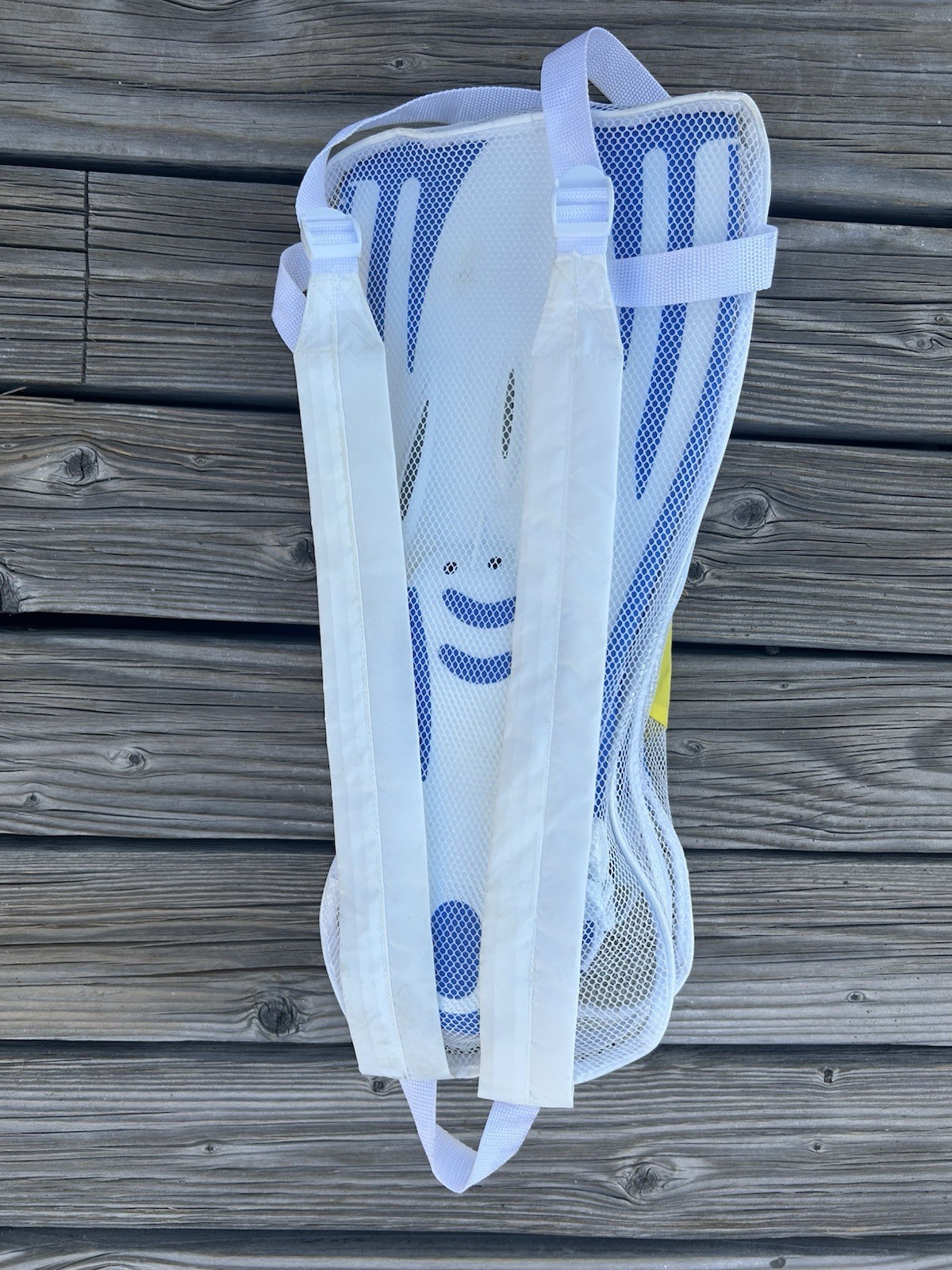Speedo Yin Yang Blue/White Snorkel Set Mask Snorkel Fins w/ Mesh Bag