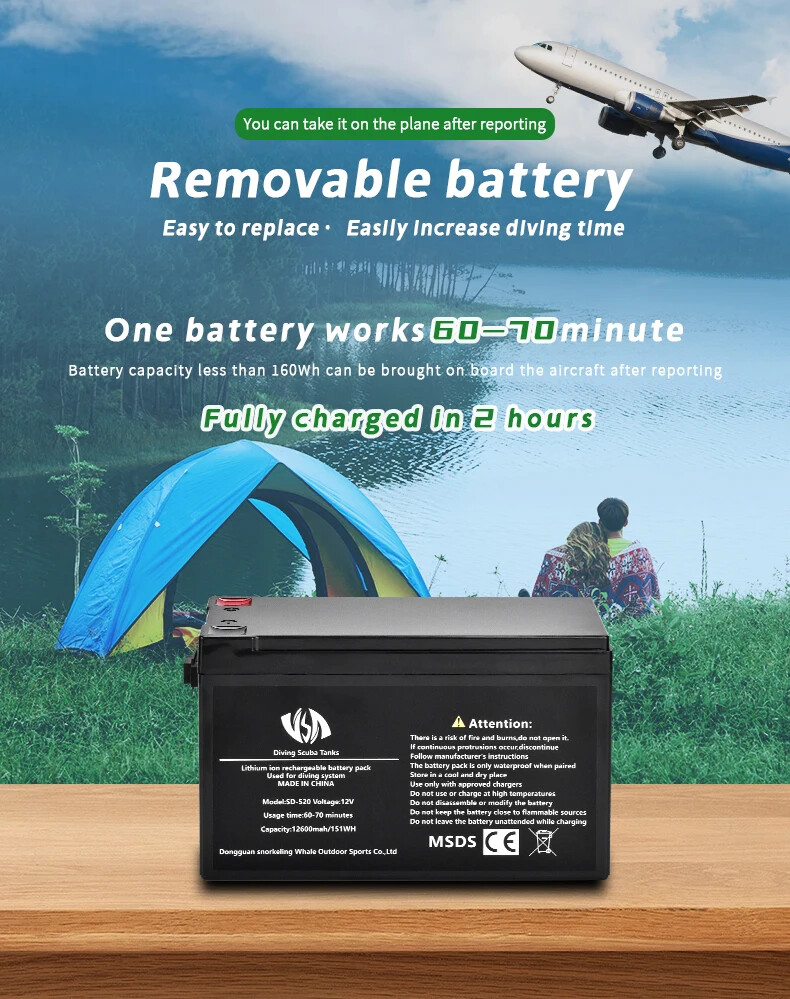 Portable Electric Scuba Diving Ventilator Artificial Gill Equipment Diving Tanks