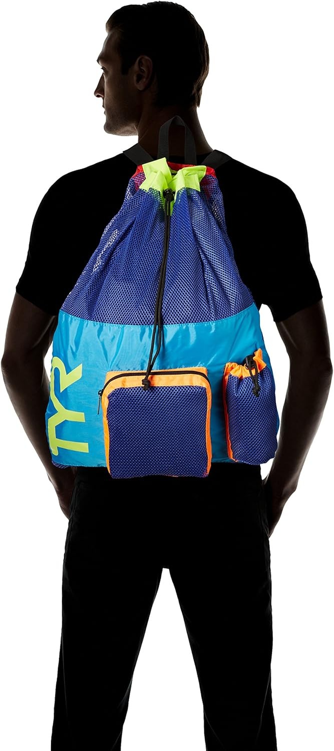 Big Mesh Mummy Backpack for Swim, Gym and Workout Gear, Black, 40-Liter Capacity