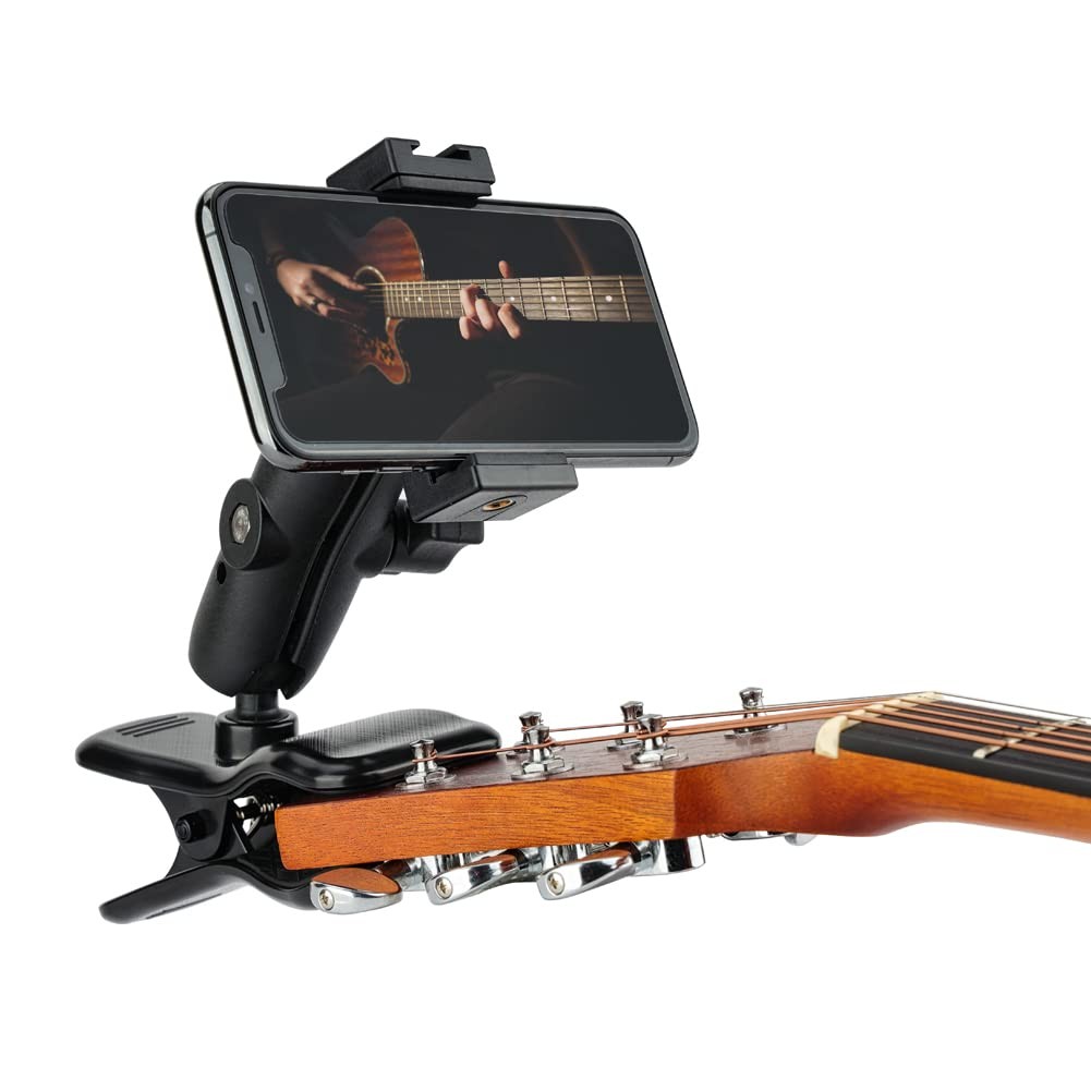 POWRIG Guitar Phone Holder Mount, Action Camera Mount for Black