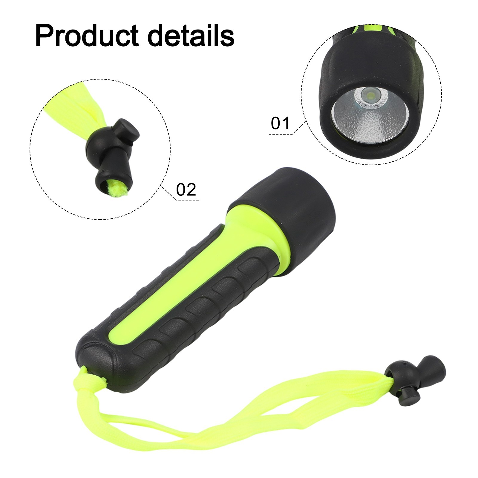 Diving Flashlight Torch 15.2×4.2cm For Hunting/rescue/camping LED Lamp Lantern