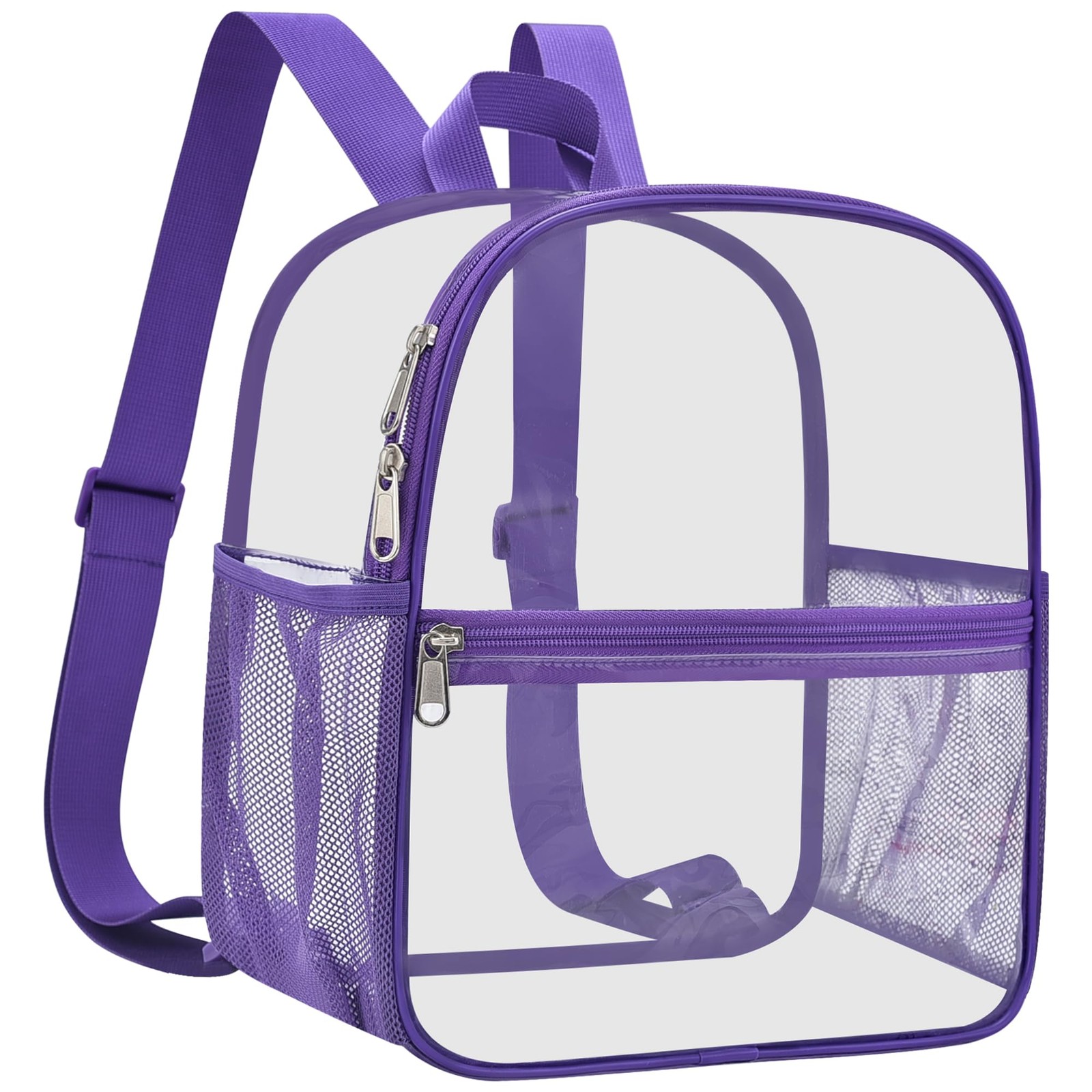 Oraben Clear Backpack Stadium Approved, 12 x 6 x 11 in, Small Small, Purple