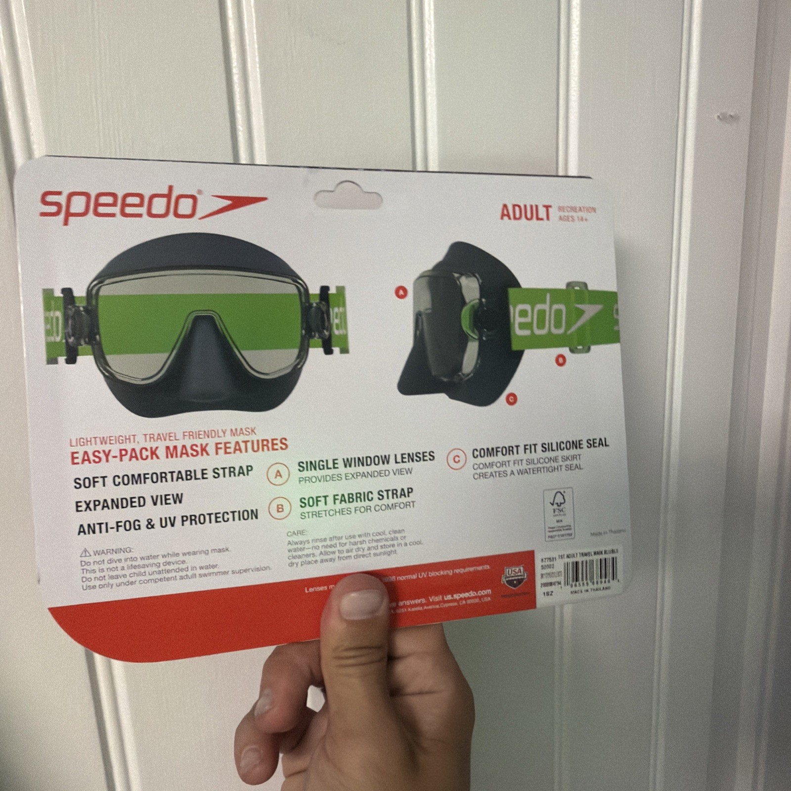 Speedo Easy-Pack Mask, Lightweight Travel Friendly, Adult Ages 14+ Egyptian Blue