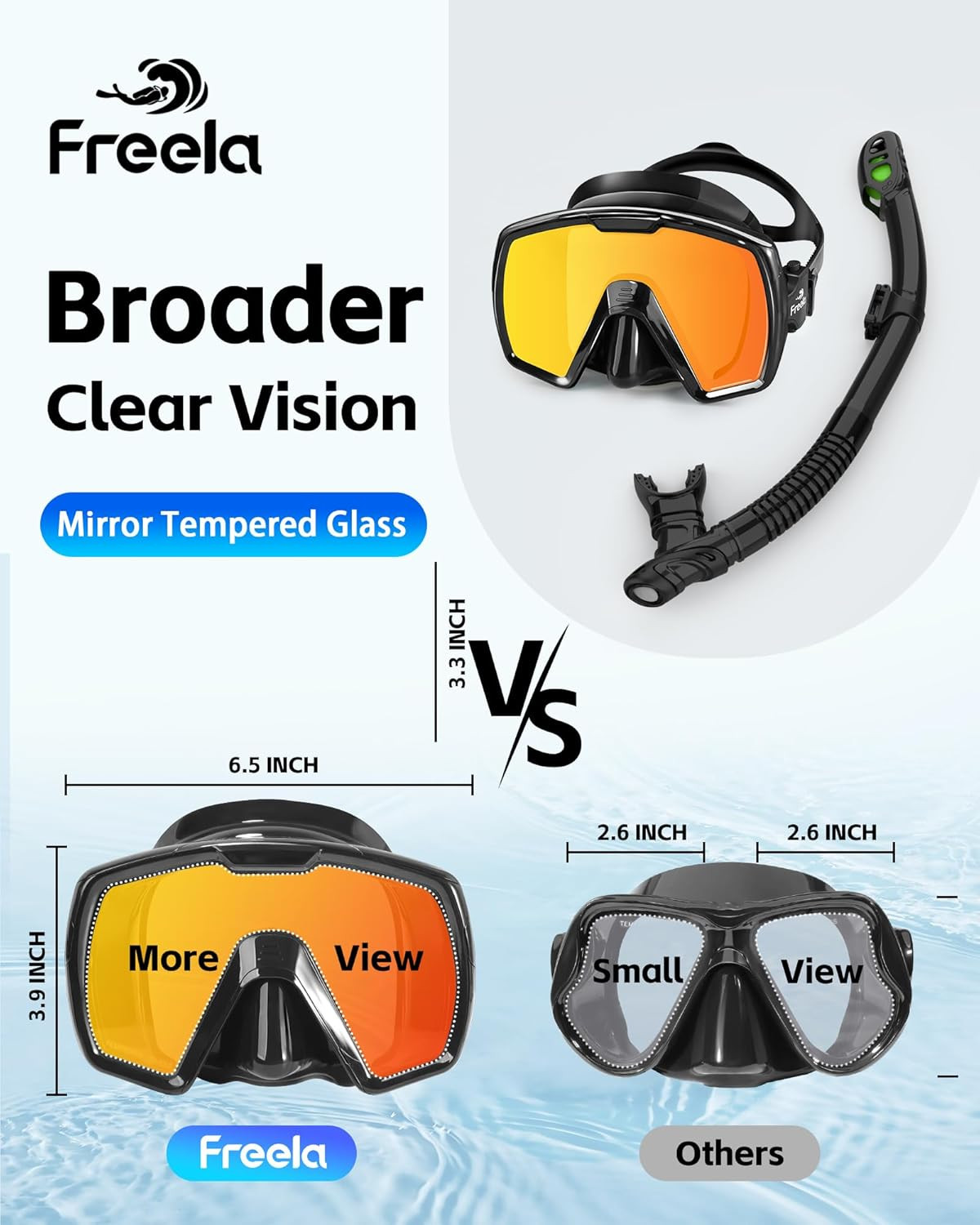 Adult Dry Snorkel Set Scuba Diving Mask with Nose Cover for Men Women Youth, Saf
