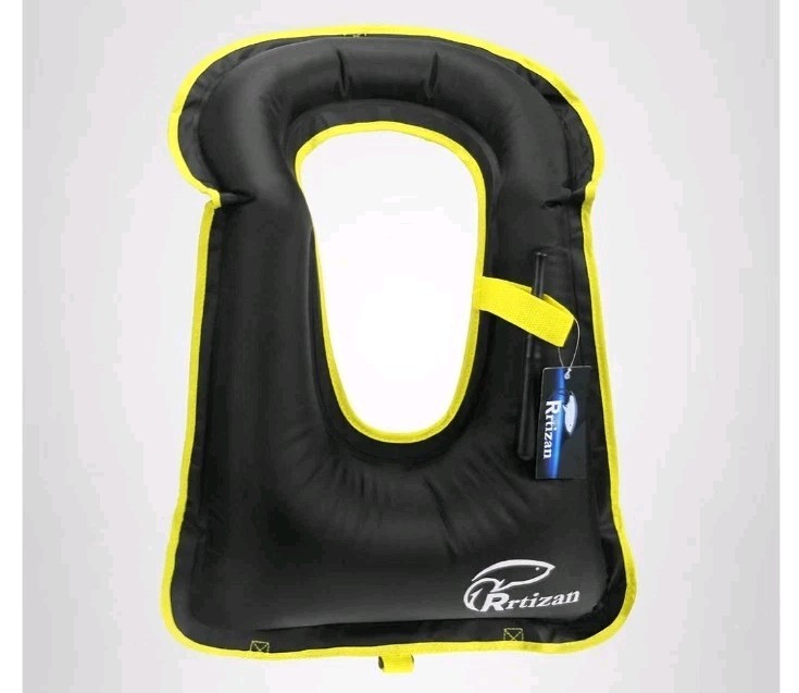 Rrtizan Snorkel Vest, Adults Portable Inflatable Swim Vest One Size, Black