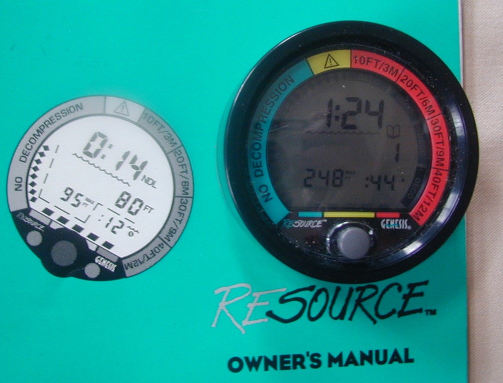 Genesis Scuba Resource Dive Computer Tested Operates w/ Manual Scuba Dive Diving