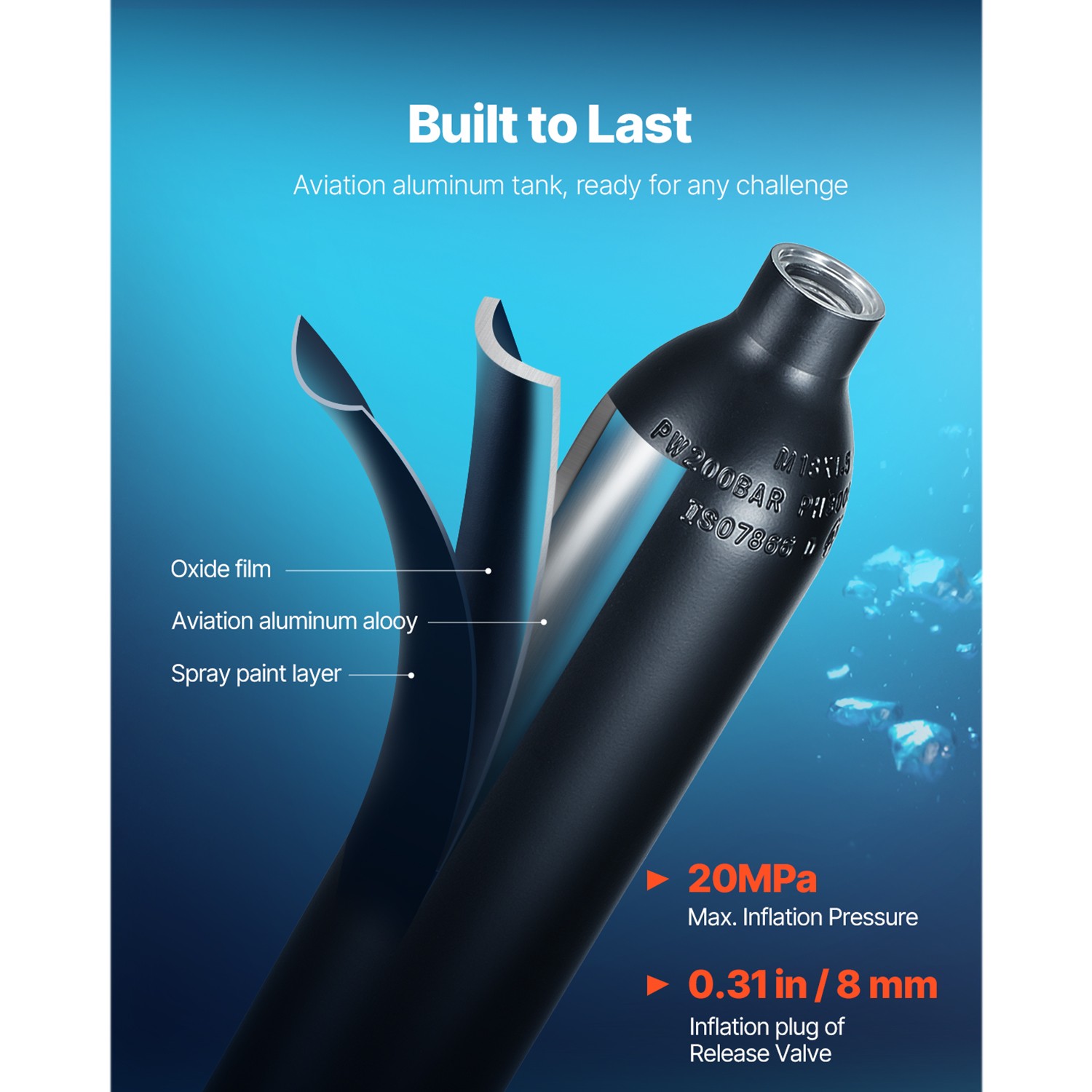 Mini Scuba Tank 2*0.5L Diving Device Lung Gear Air Buddy Systems Oxygen Cylinder