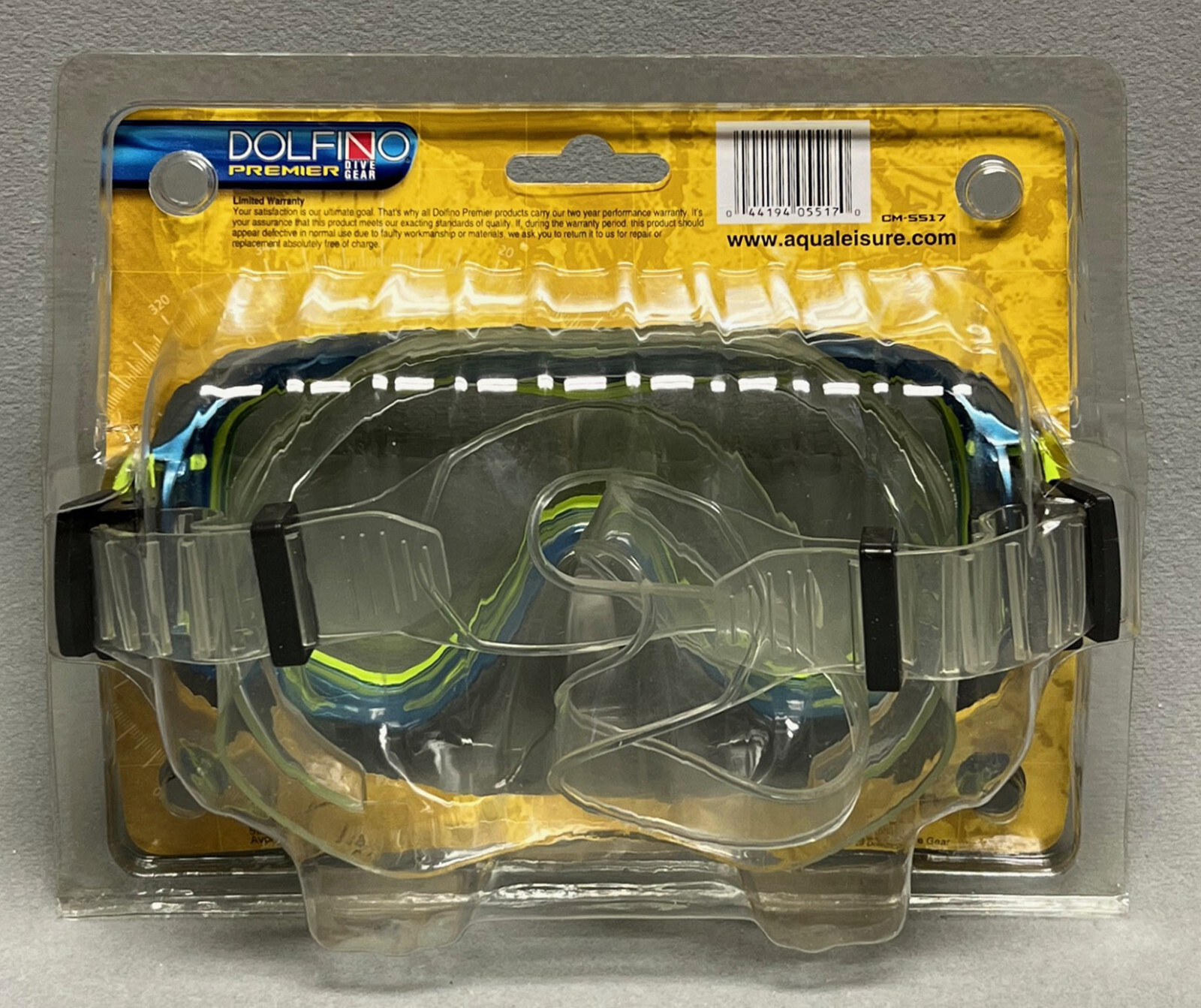 DOLFINO Premier PRO SERIES Oversized Lens Dive Mask TEMPERED GLASS Aqua CM-5517