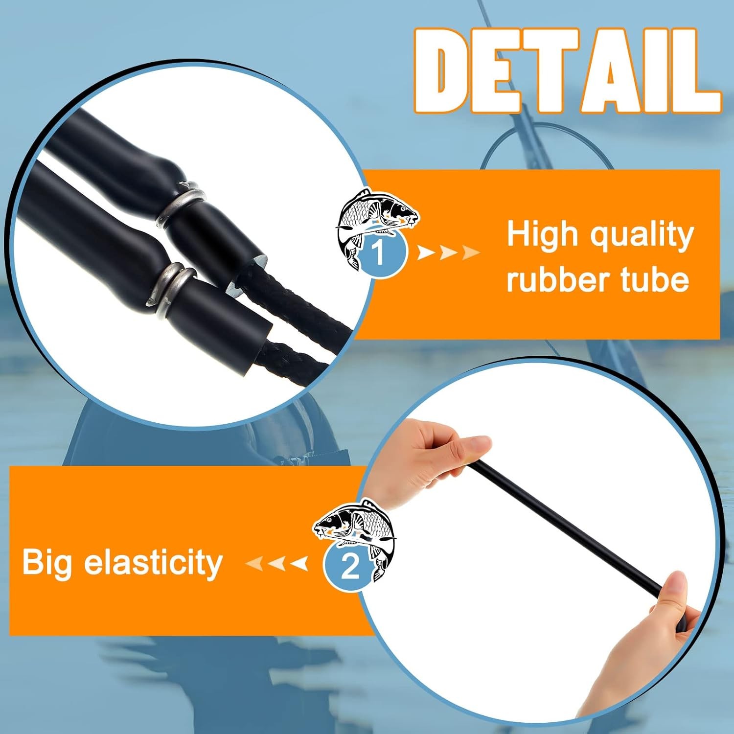 3 Pcs Pole Spear Sling Rubber Speargun Bands Ice Fishing Ice Spearing Equipment