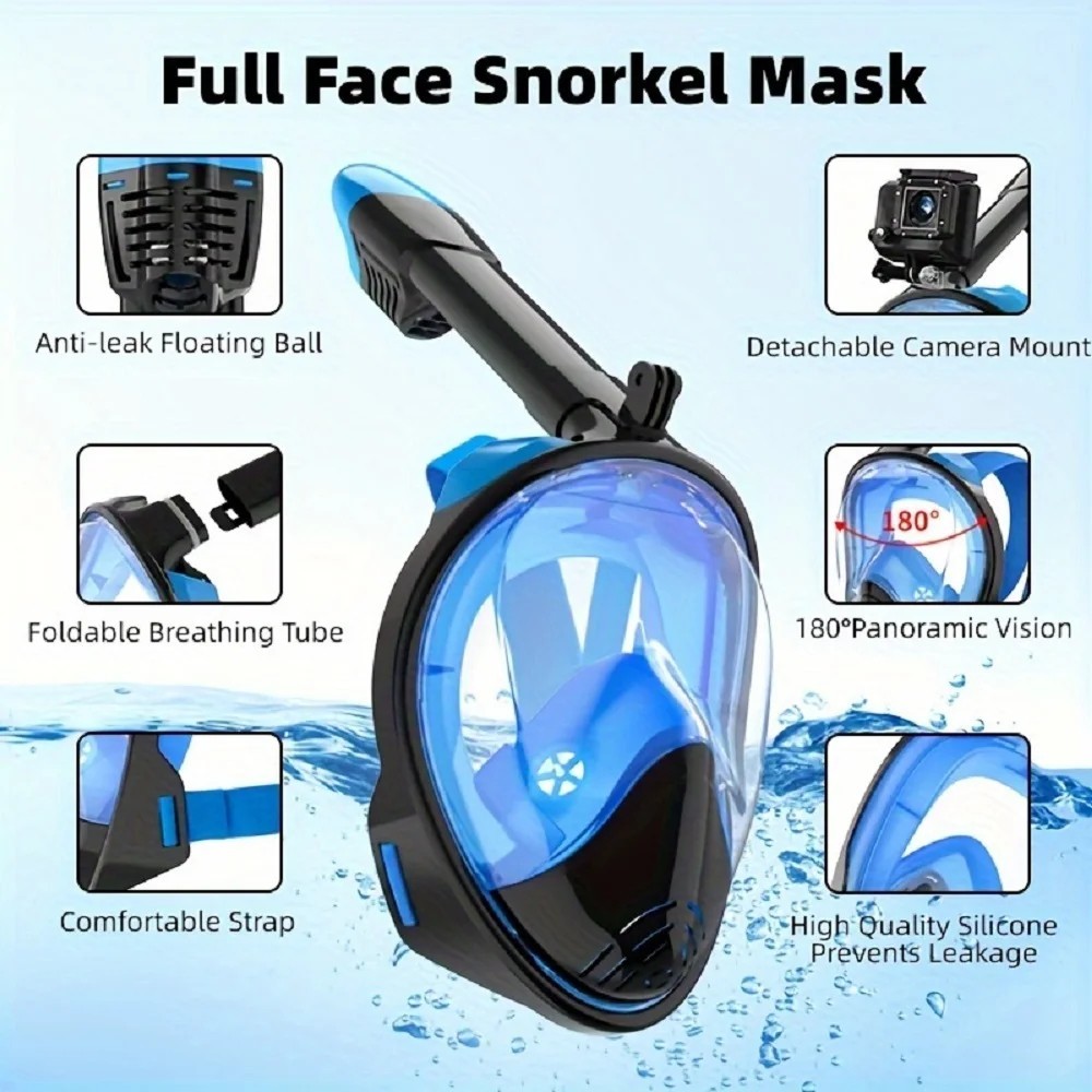 Full Face Snorkel Mask Diving Scuba Goggles Swimming Kids Adults Anti-Fog Swim