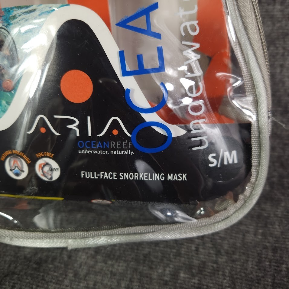 Ocean Reef Aria Full Face Snorkel Mask-Gray-S/M- Preowned