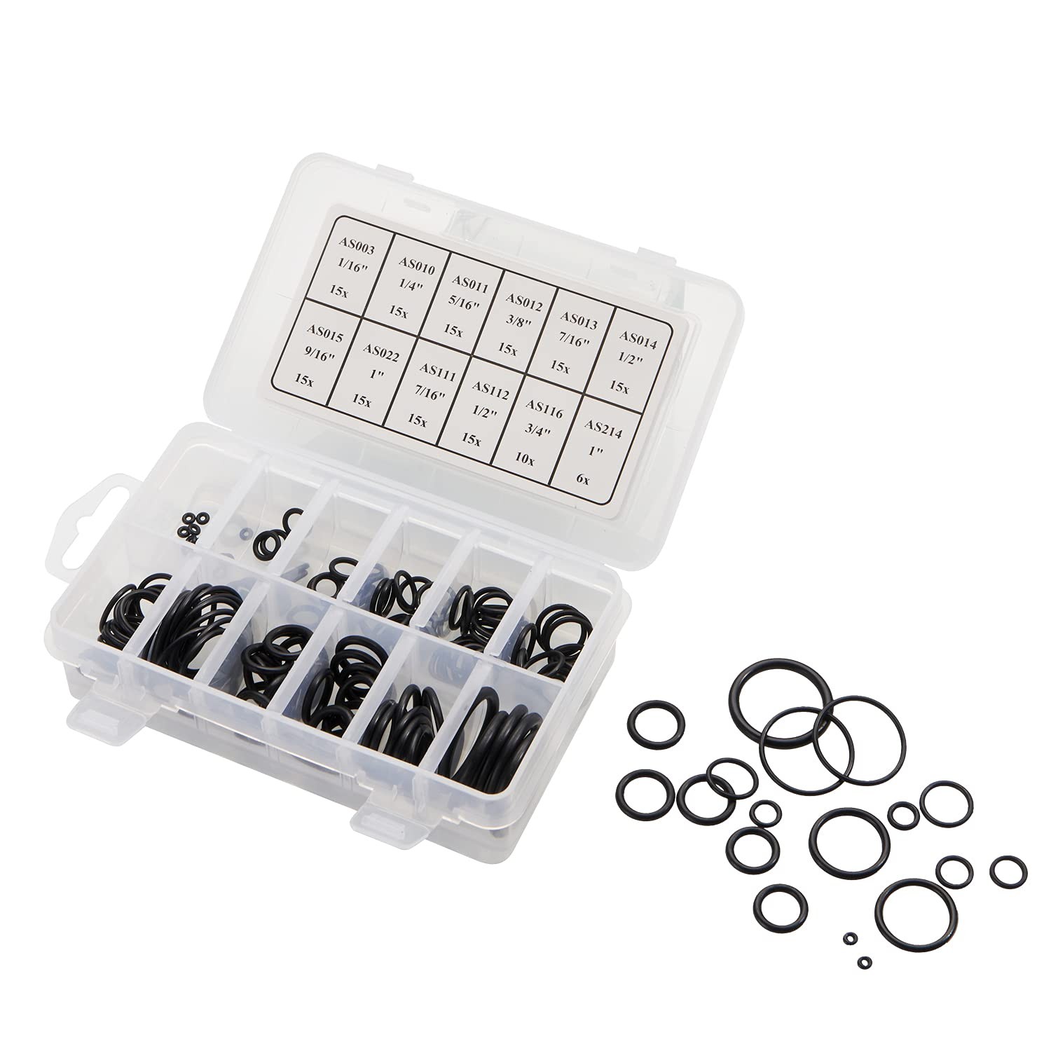 BUSY-CORNER 166 Pieces Scuba O-Ring Kit Diving Rubber Orings, for Black