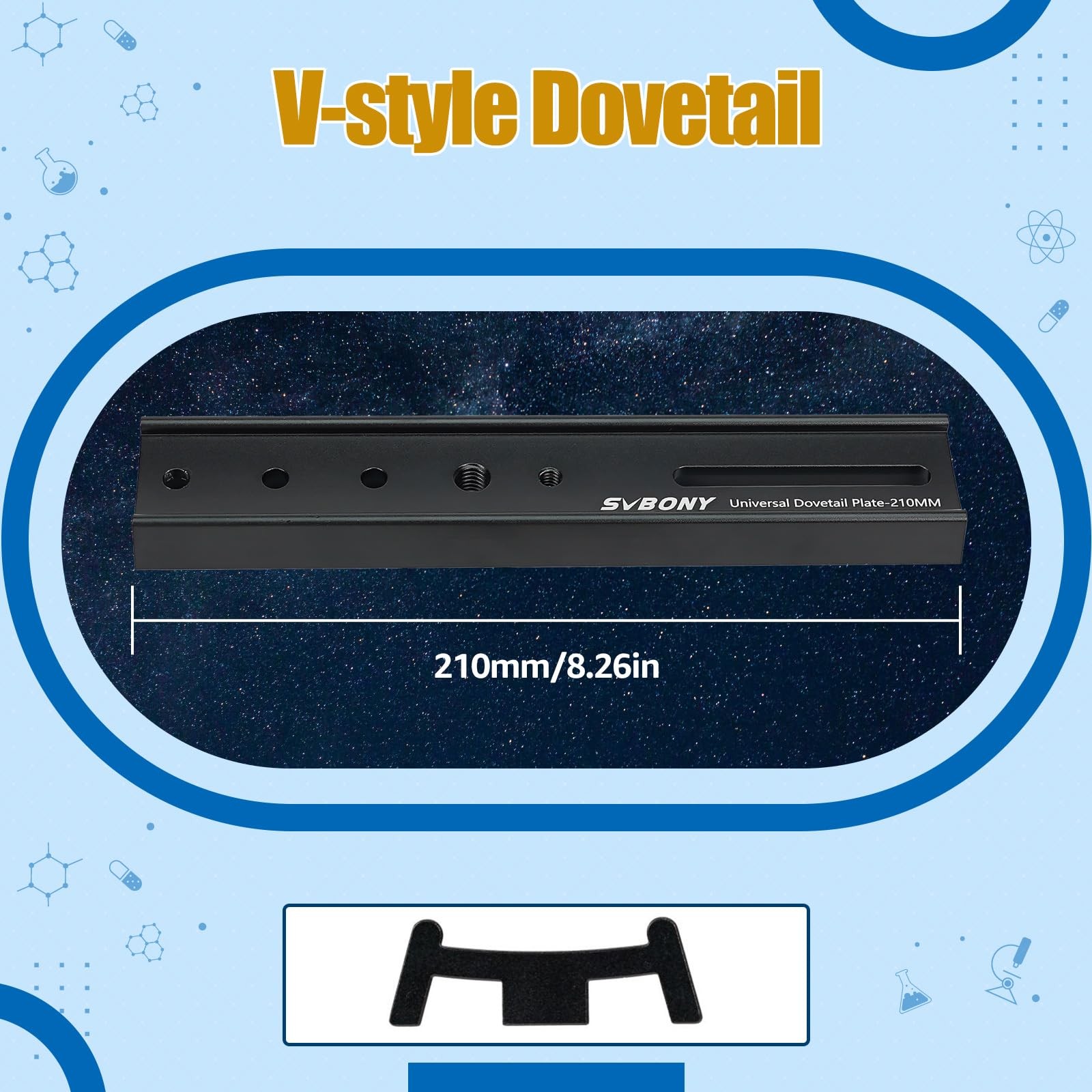 SVBONY SV219 Dovetail Mount Plate, 210mm 8.26 inches inch, Black