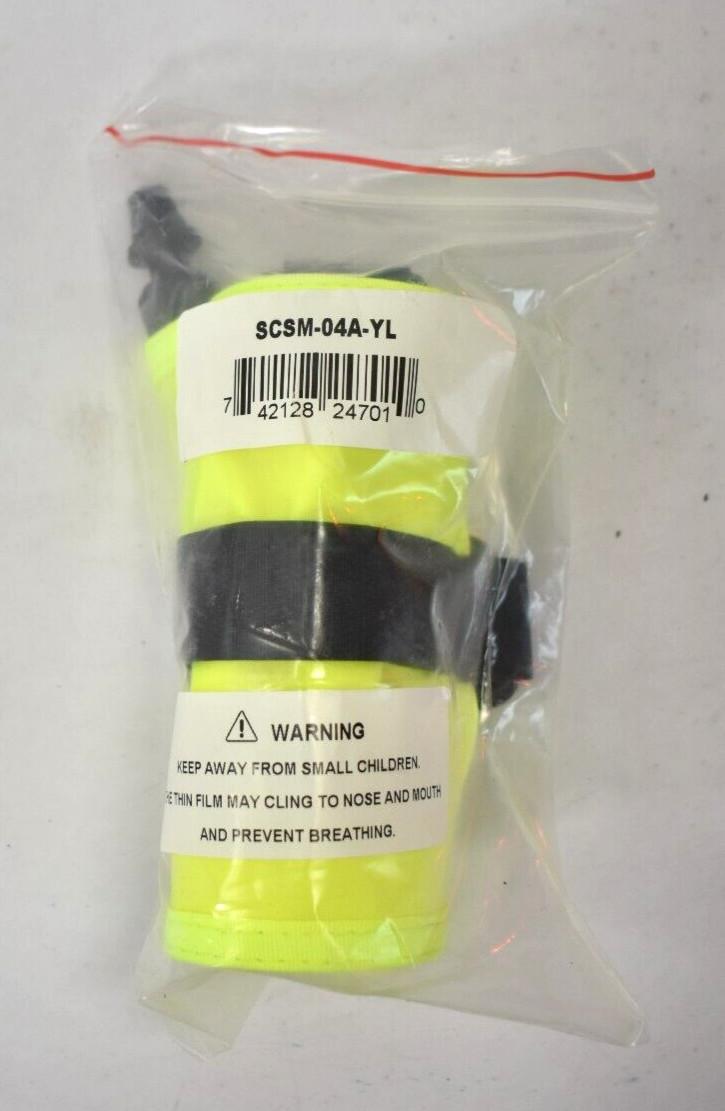 Scuba Diving Neon Yellow Surface Marker Signal Tube w Plastic Clip SCSM-04A-YL