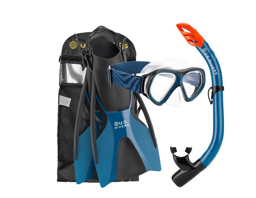 U.S. Divers Playa Adult Snorkel Set L/XL (Black & Blue)