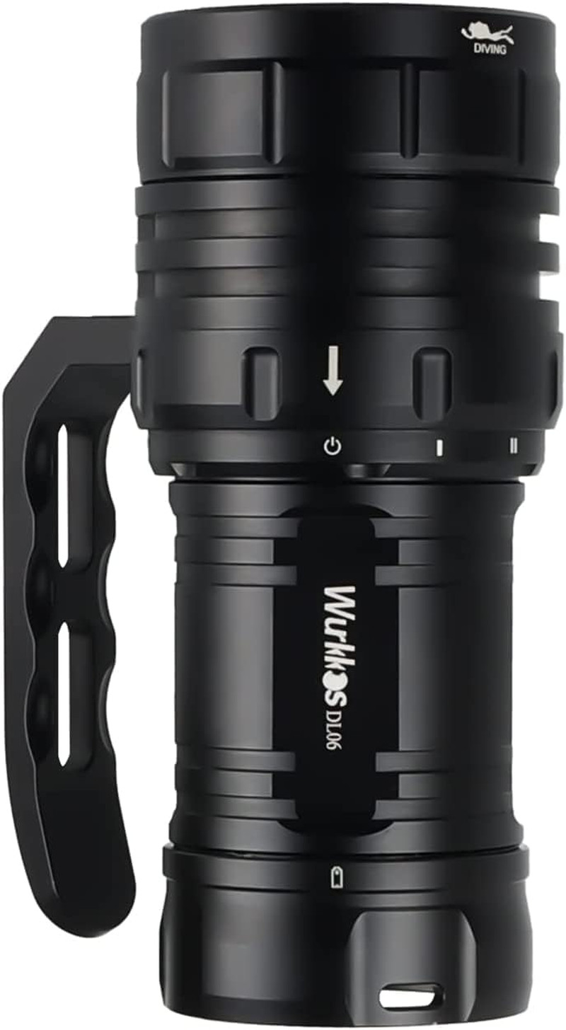 Wurkkos Diving Flashlight DL06 Max 15000 Lumen Scuba Dive Light, 100°Beam Angle