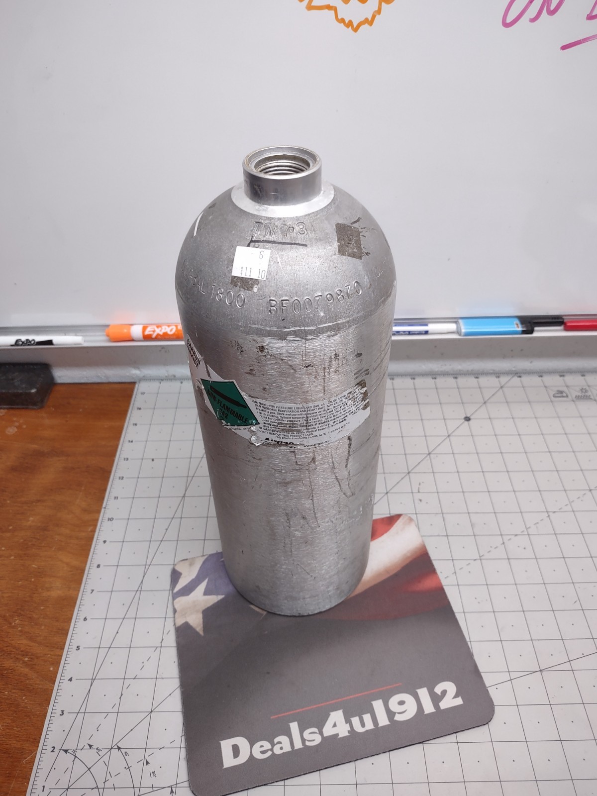 Aluminum Compressed Gas Tank DOT-3AL 1800 PSI Spectrum Gas Cylinder Or Repurpose
