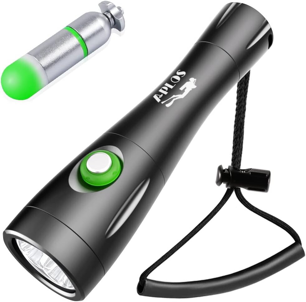 APLOS S1 2000 Lumen 4 Lighting Modes Dive Light with Power Indicator Set