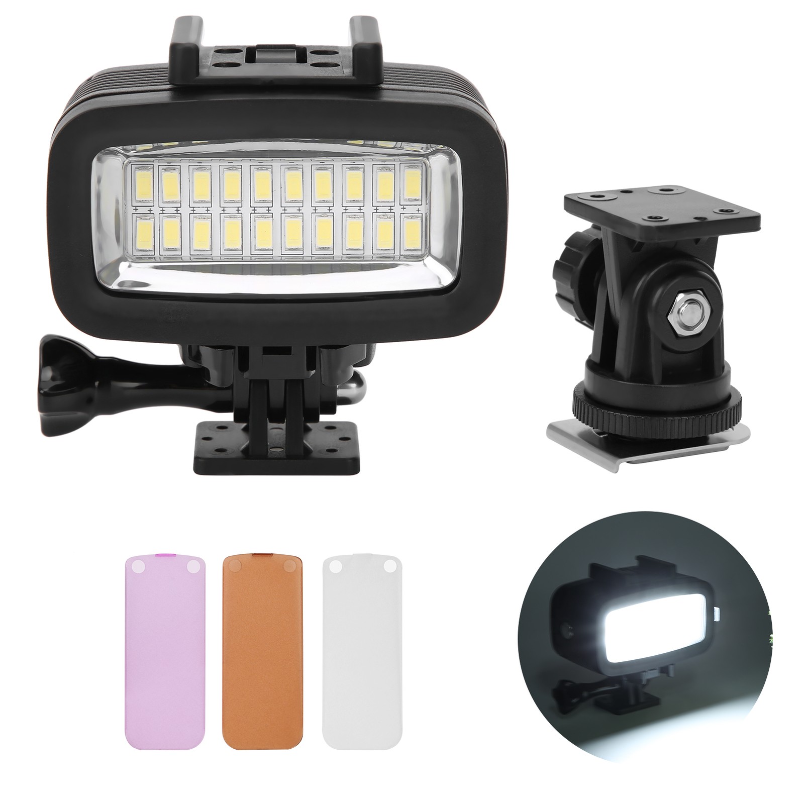 40m Underwater Photography Fill Light Waterproof Diving Camera LED Video Lig BEA