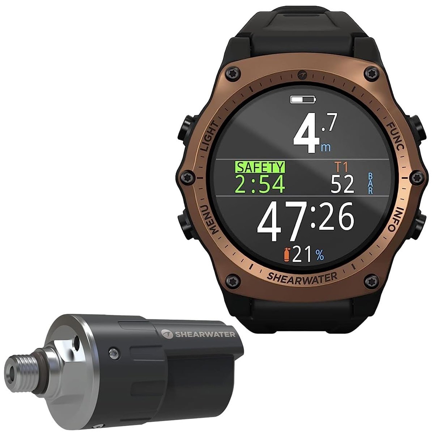Shearwater Research Teric Color Wrist Dive Computer Bronze x Swift Combo