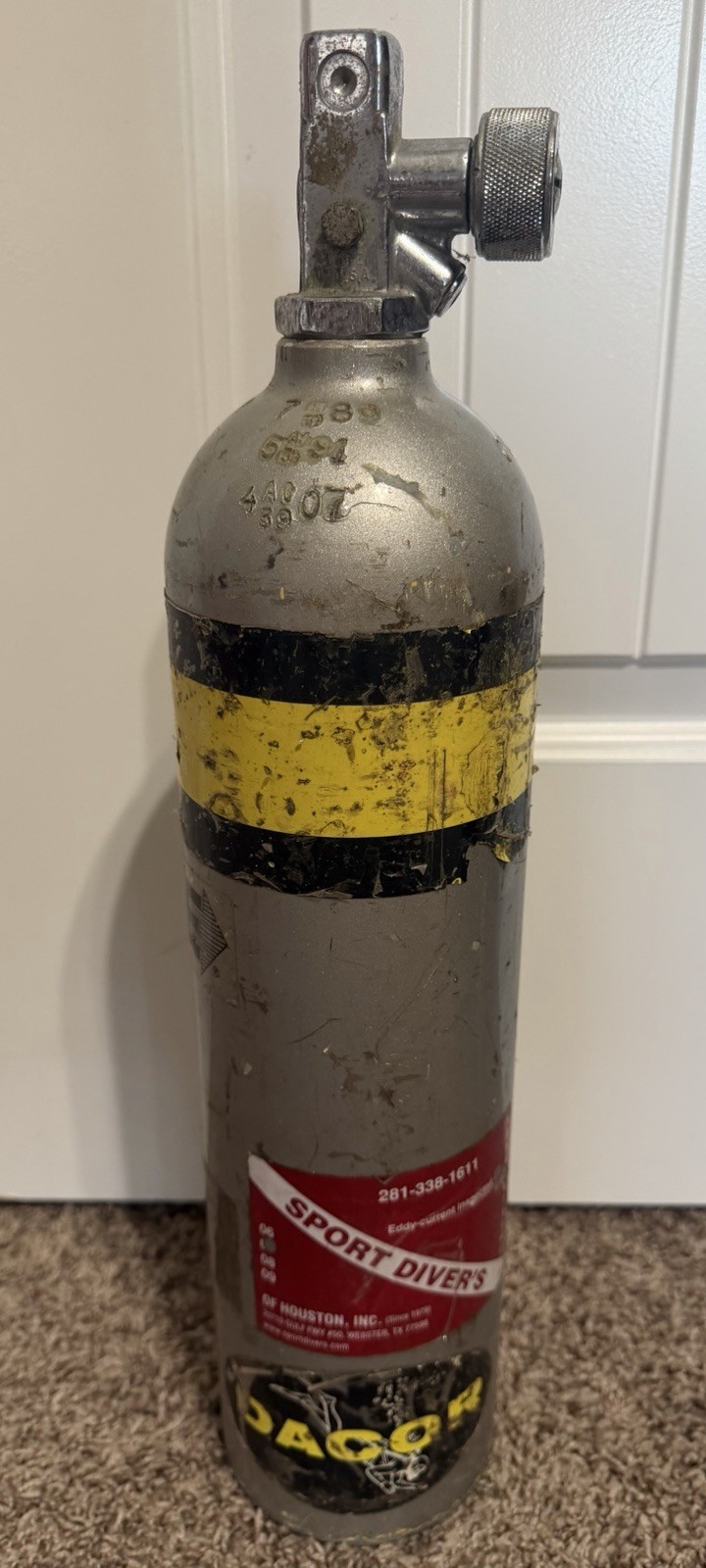 Dacor Vintage Aluminum Scuba Diving Tank E6498-2015 Decorative Art