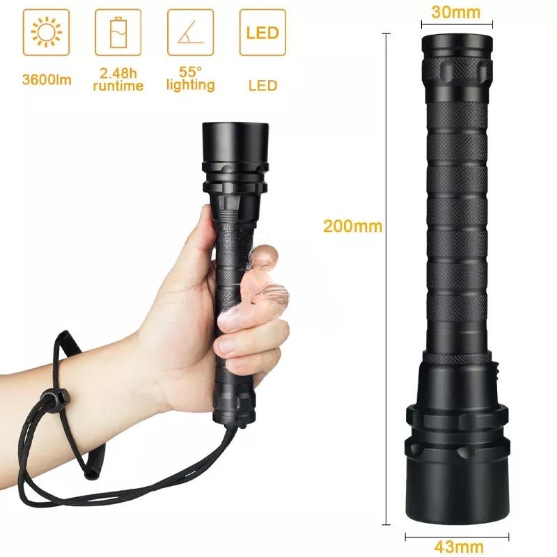 Underwater LED Diving Flashlight 90000lm Waterproof Rechargeable Torch Lamp