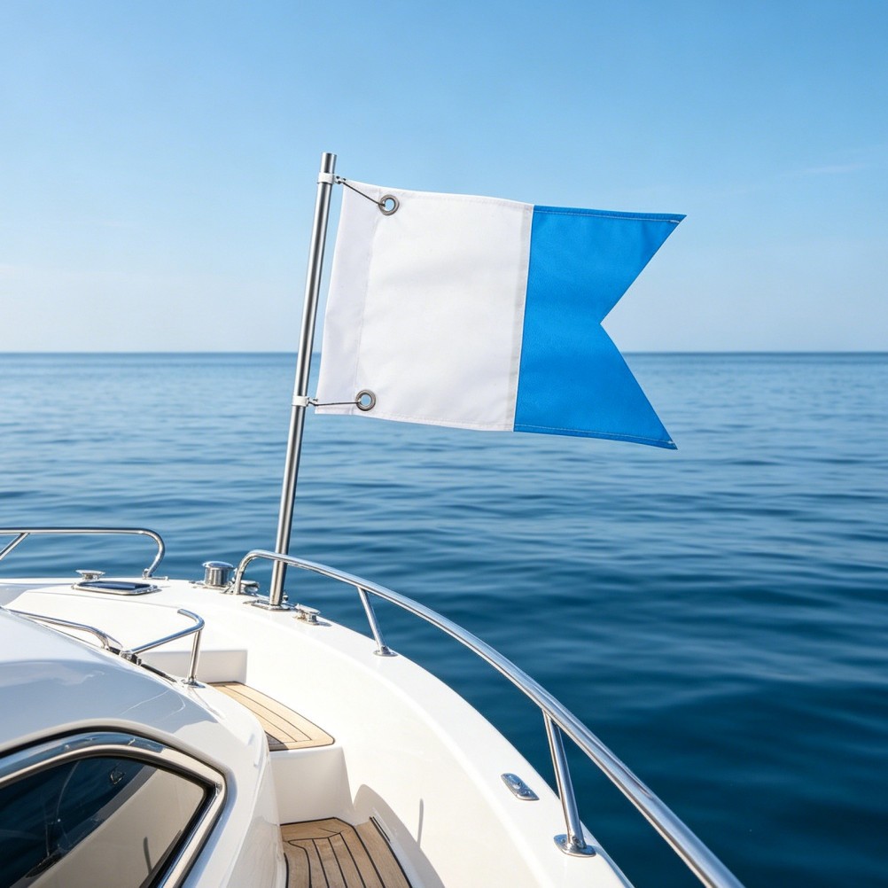 International Dive Flag: Blue and White Boat Dive Flags – Marine Safety Marker