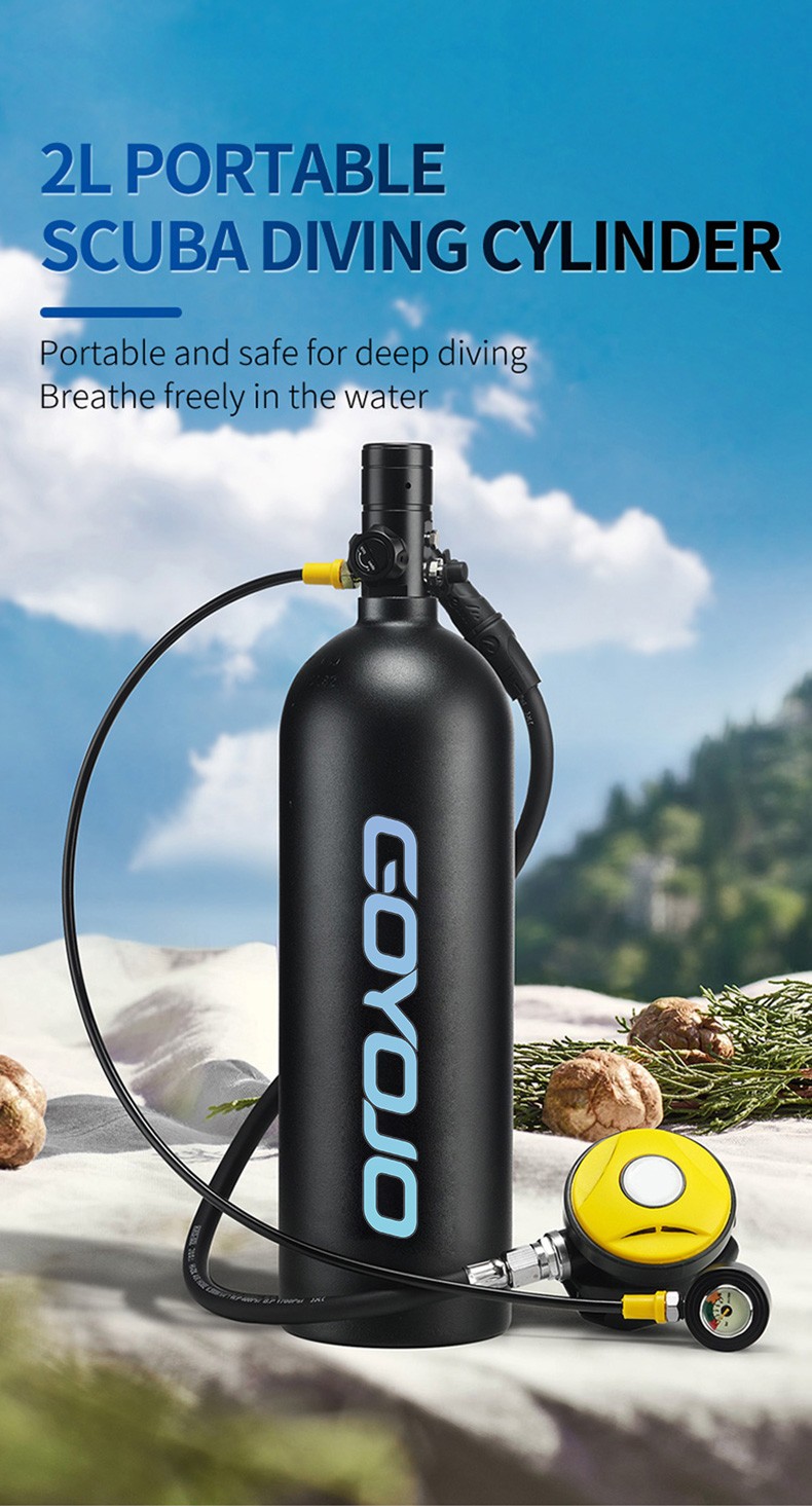 GOYOJO 2L Scuba Diving Tank Kit, Oxygen Underwater Pump & Diving Glasses & Vest