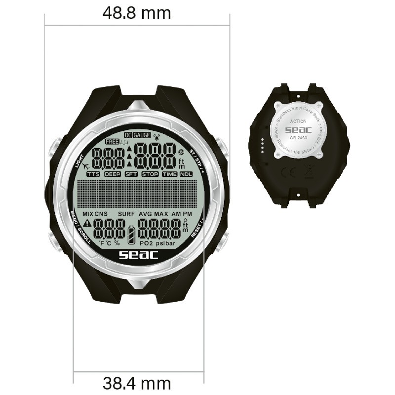 SEAC Action Black Dive Computer – Wrist Computer (1600005000520A)