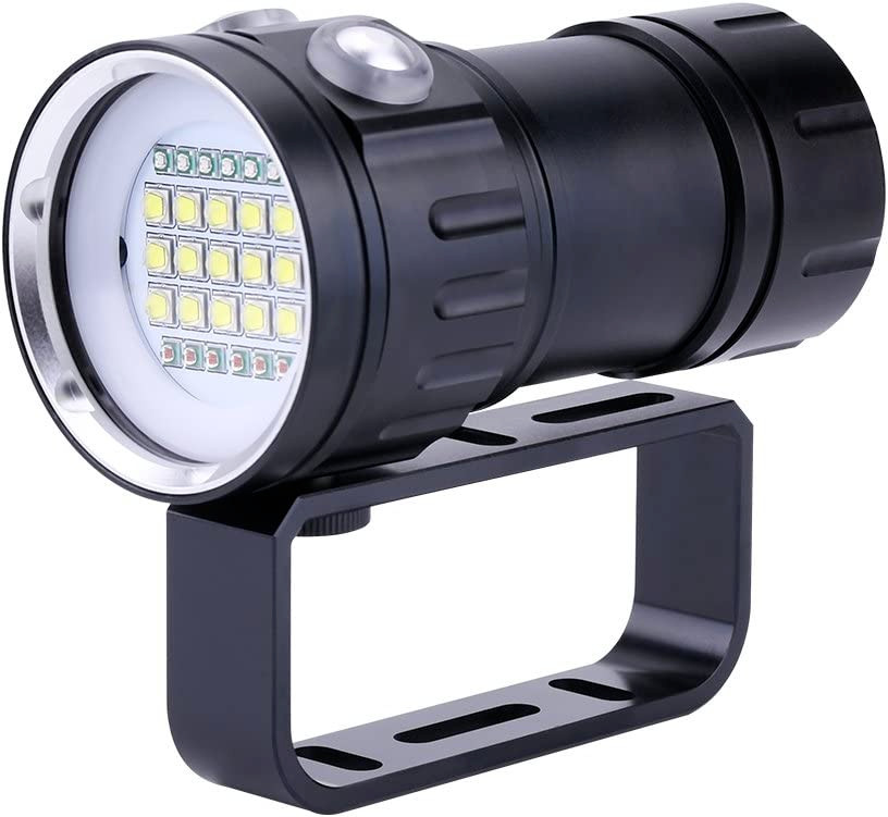 Diving Flashlight, 18000 Lumen IPX8 Waterproof Torch Scuba Dive…