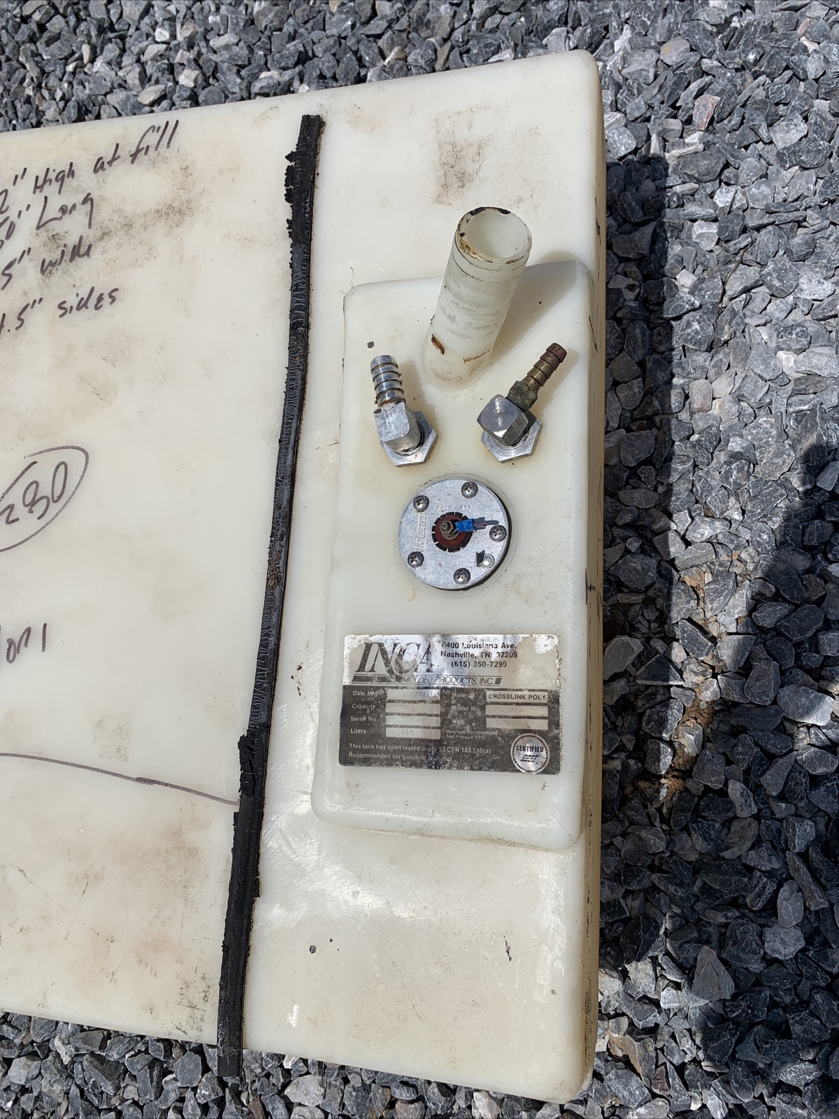 Inca Marine Fuel Tanks Poly Gas Tank 081 Fuel Cell 30 Gallons Gas Or Diesel