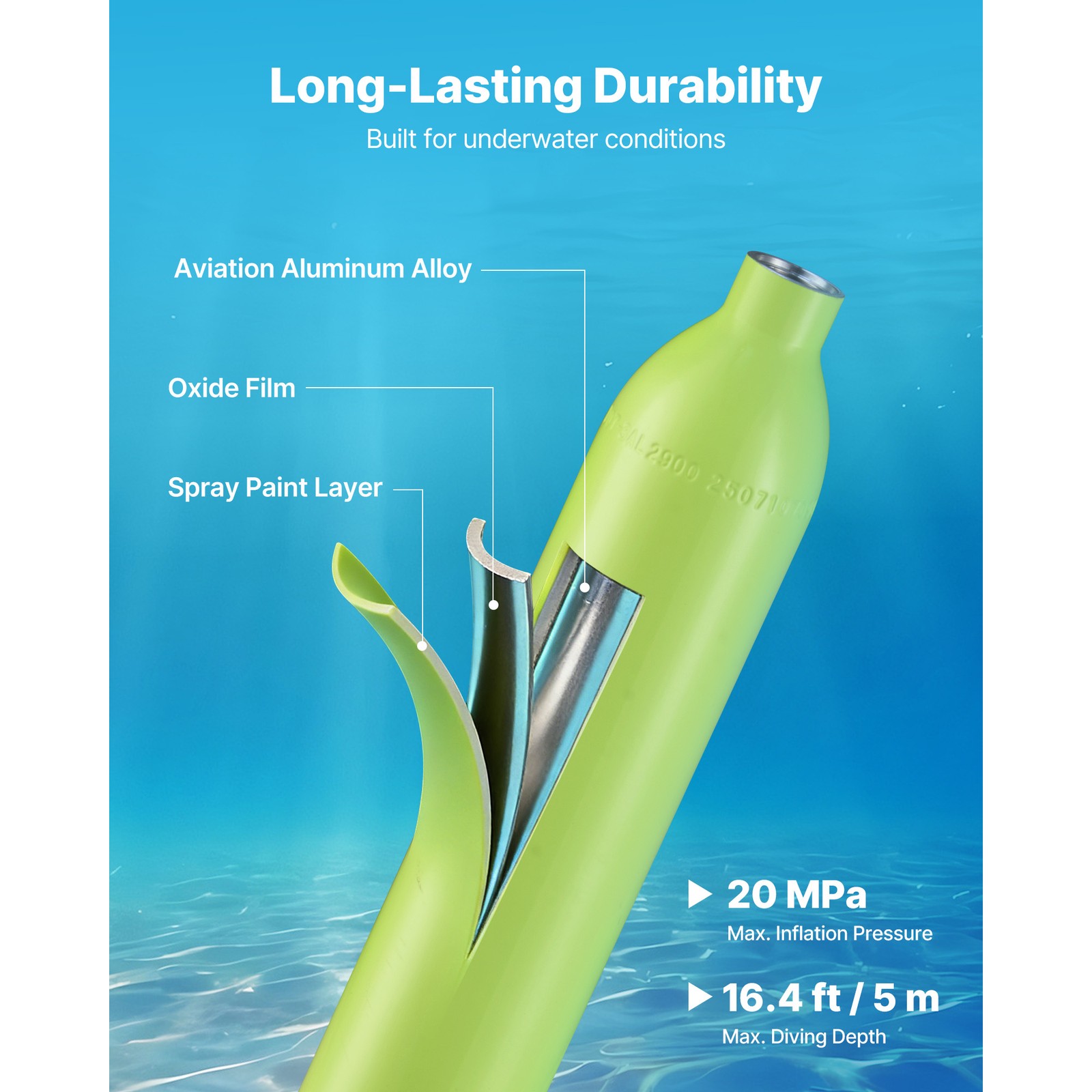 Uimoso Mini Scuba Tank 0.5L Portable Diving Cylinder with Carry Bag and Lanyard