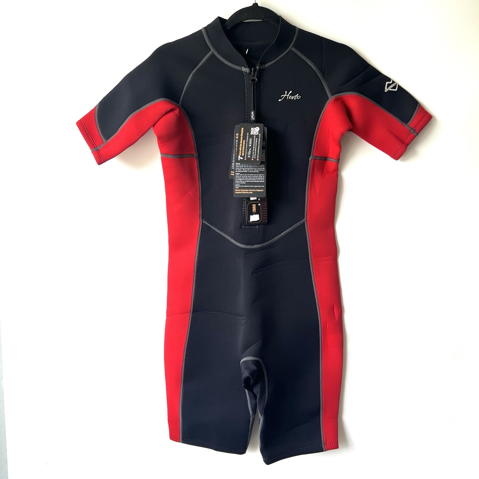 Herto Guardian Womens 14 Black Red Front Zip Wetsuit Water Sports Scuba NEW TAG