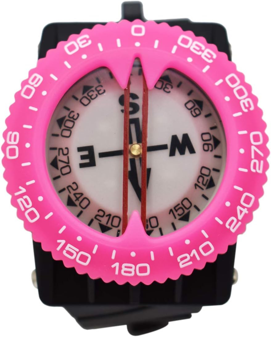 Diving Compass (Wrist/Bungee Mount) – Easy-To-Read Underwater Navigation Tool fo