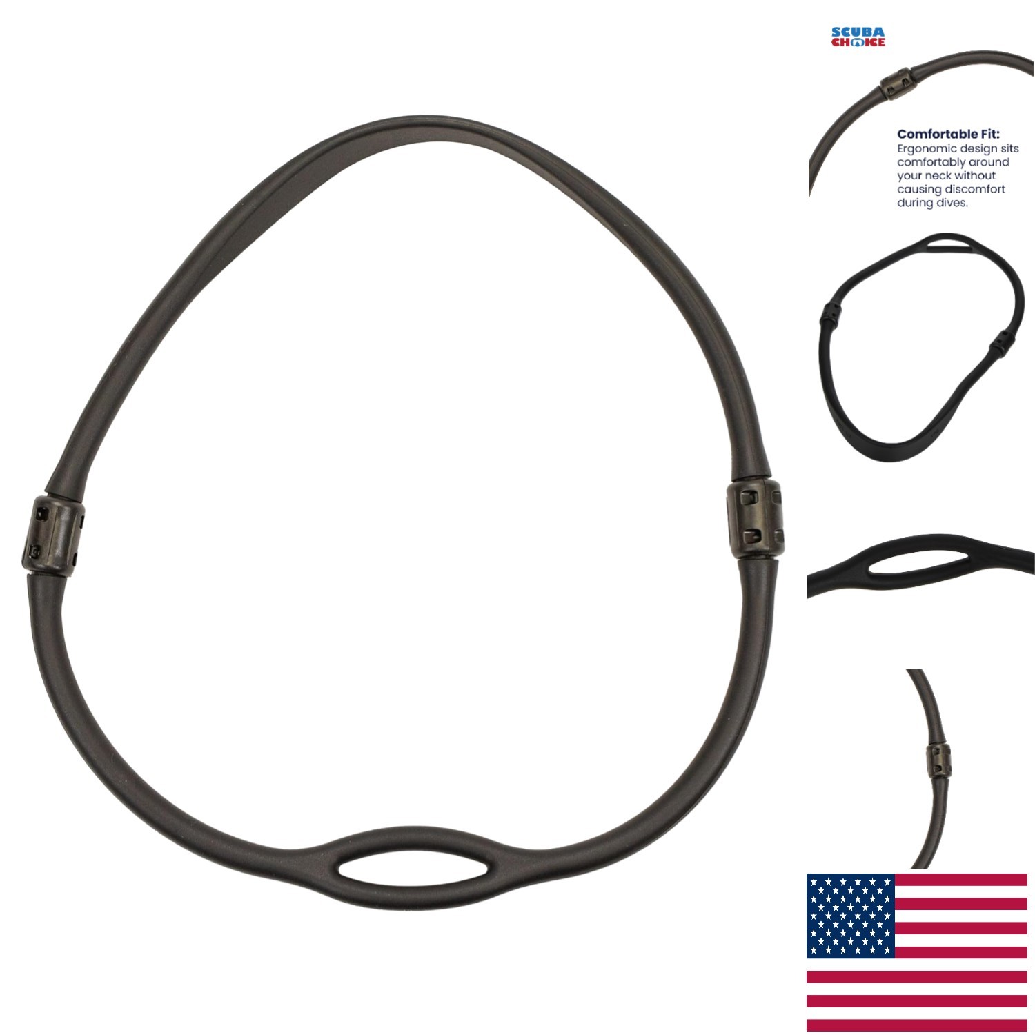 Lightweight Silicone Regulator Holder Necklace for Divers – Modern 11″ Length