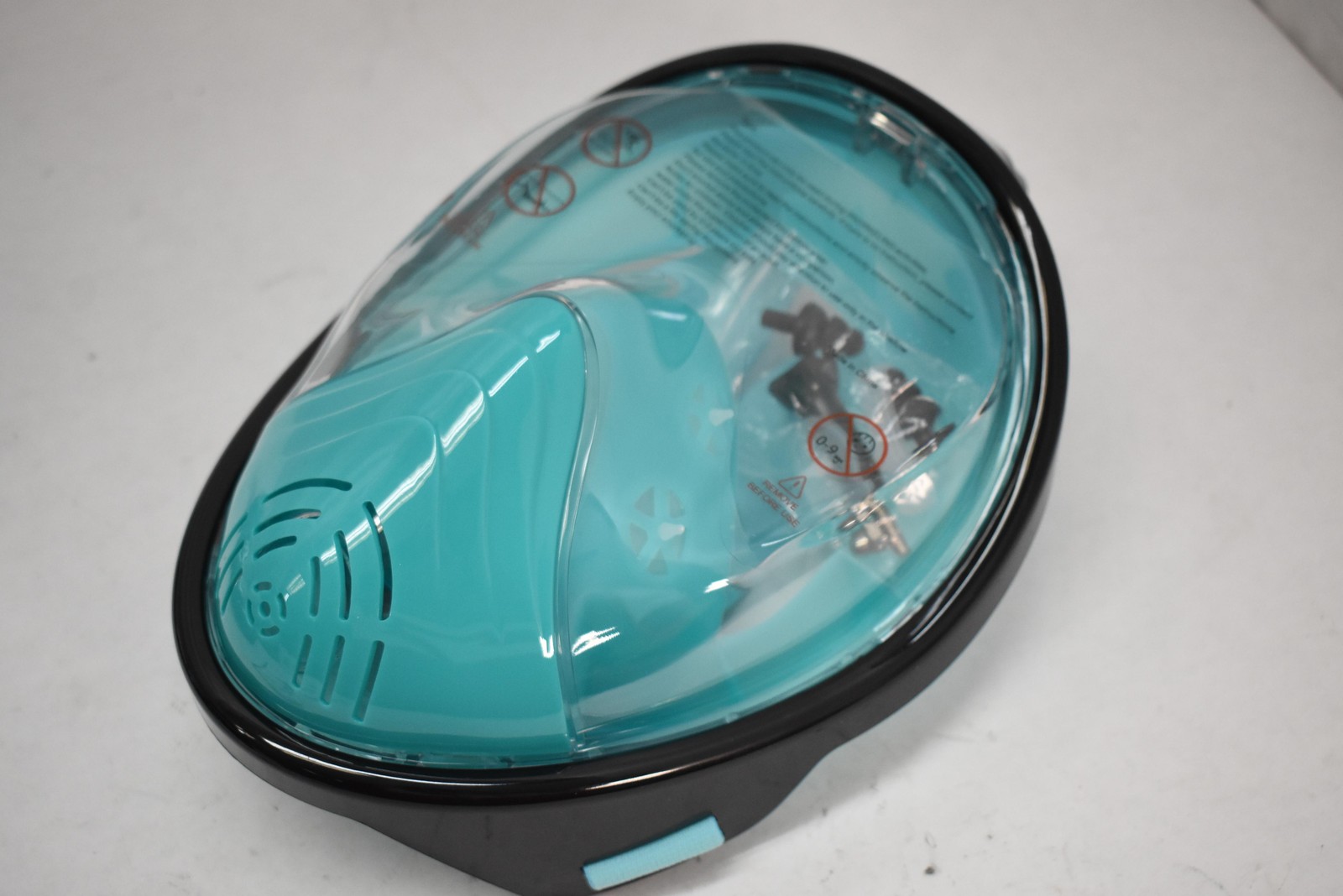 Full Face Snorkel Mask One Size Adults Kids Teal Black Swimming Diving Gear