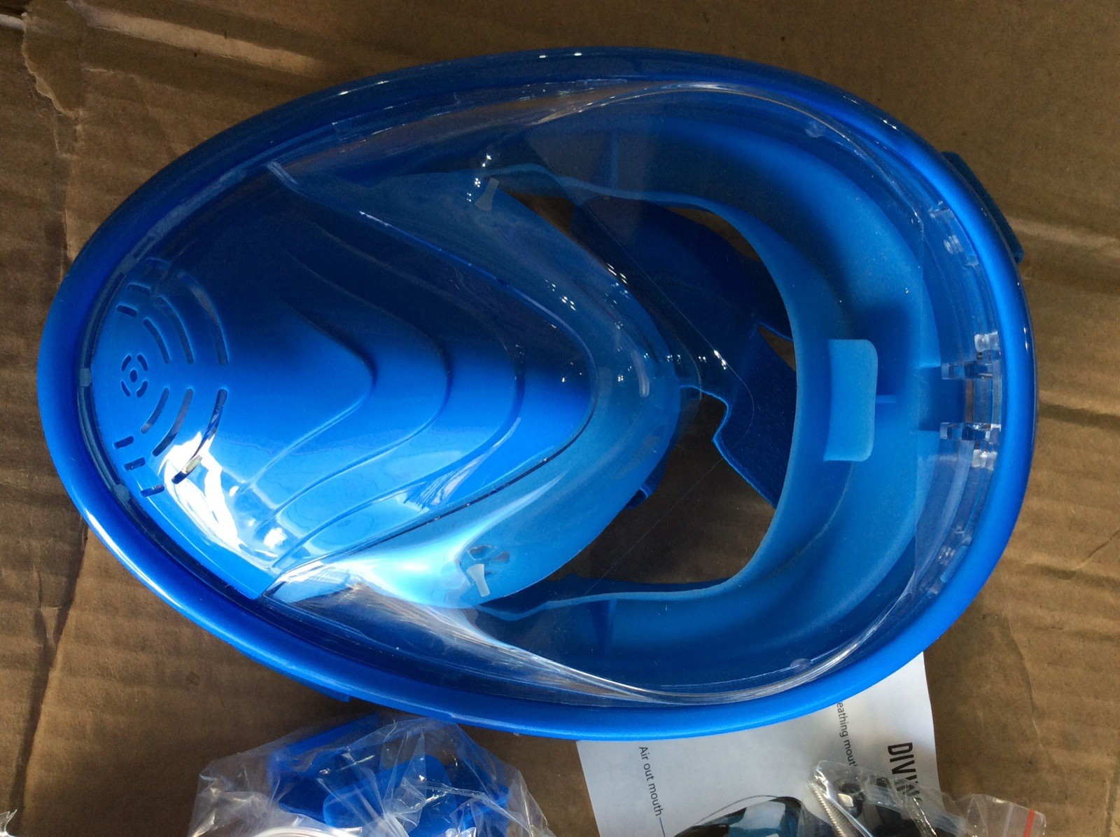 Full Face Snorkel Diving Mask XS – Blue Anti-Fog Swim Gear with Accessories